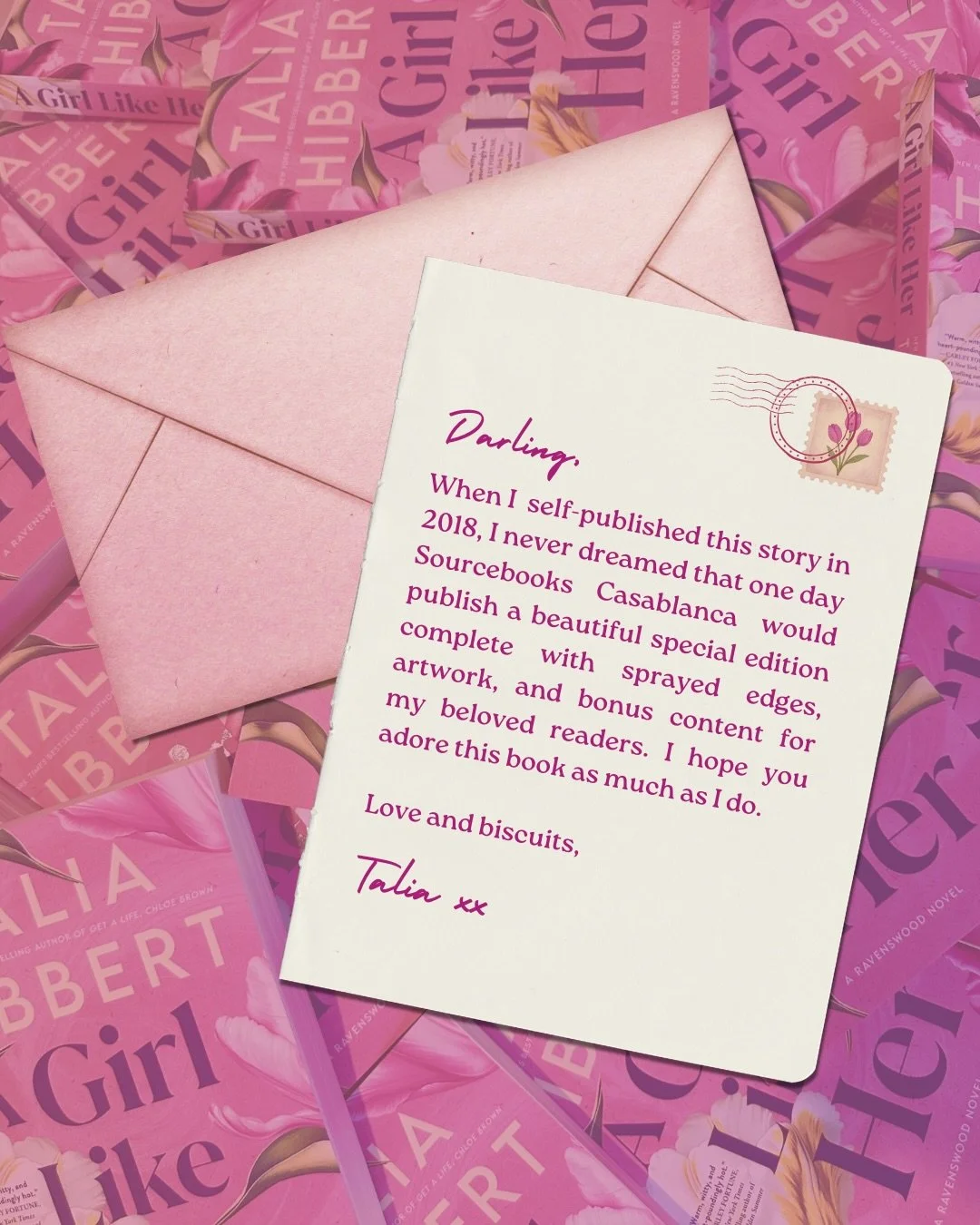 Love and biscuits, 
Talia xx

🌷🌷🌷🌷