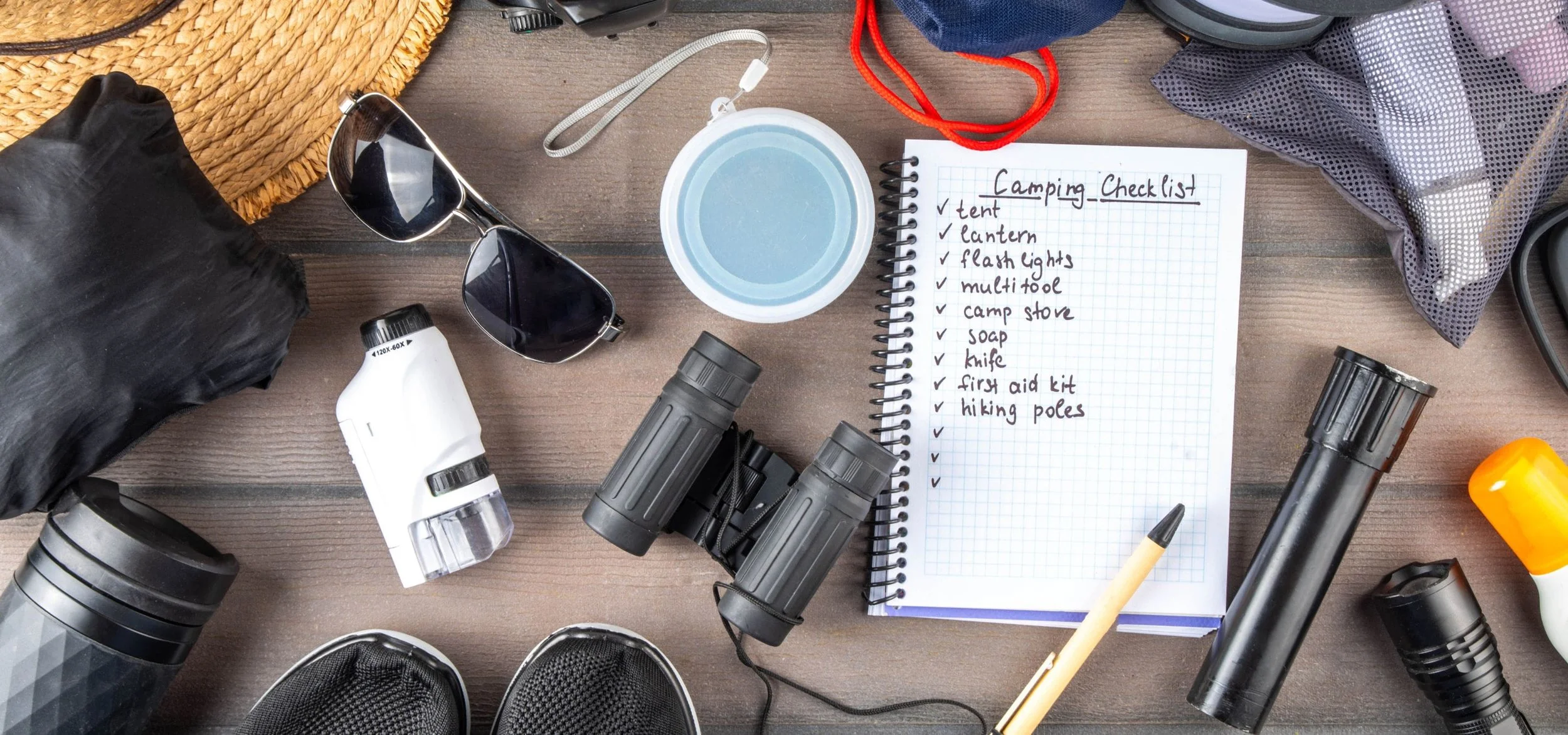 Camping packing checklist with all essentials.