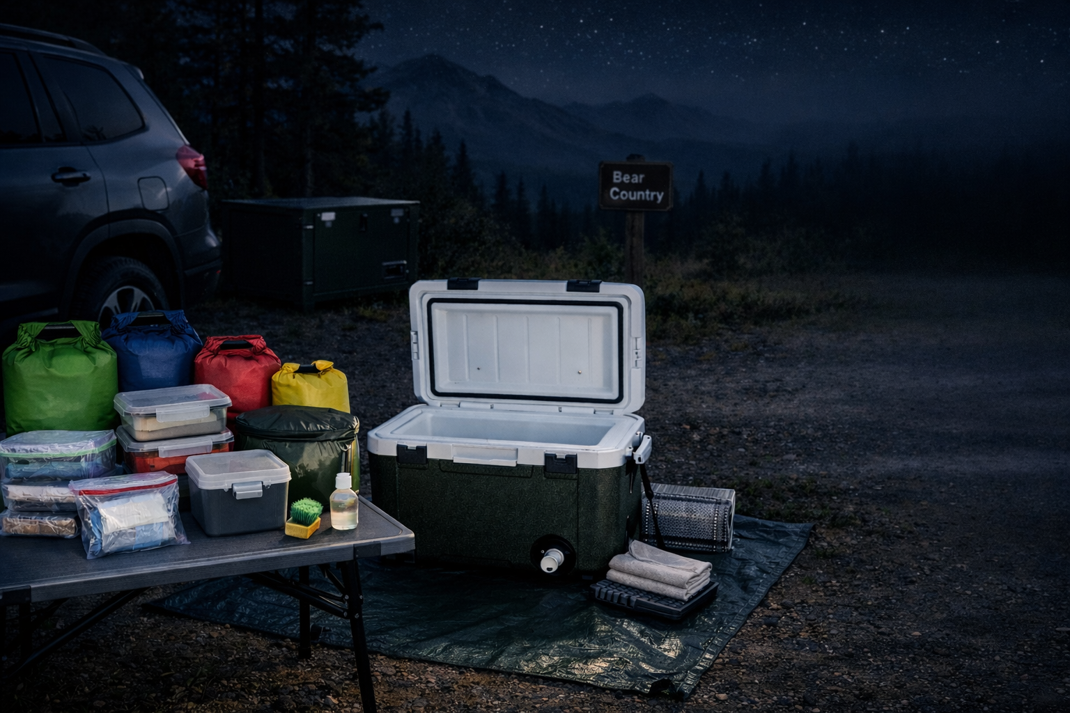 Safe Food Storage in Car Camping: Bear Country Rules, Cooler Hygiene, and a No-Leak Packing System
