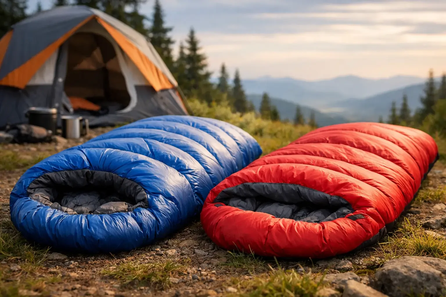 Down vs Synthetic Sleeping Bag for Camping