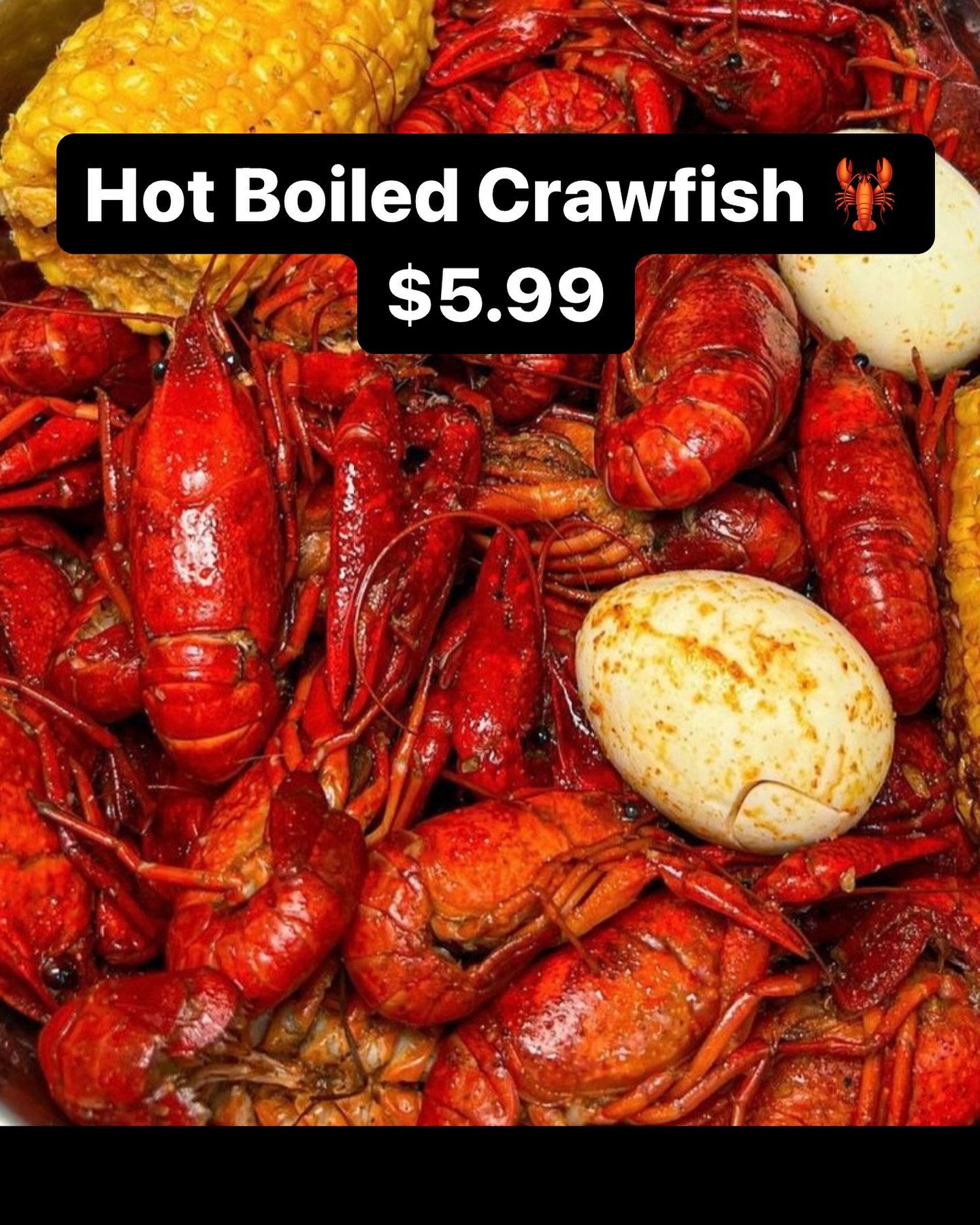 Hot Boiled Crawfish 🦞🦞🦞
$5.99!!!!