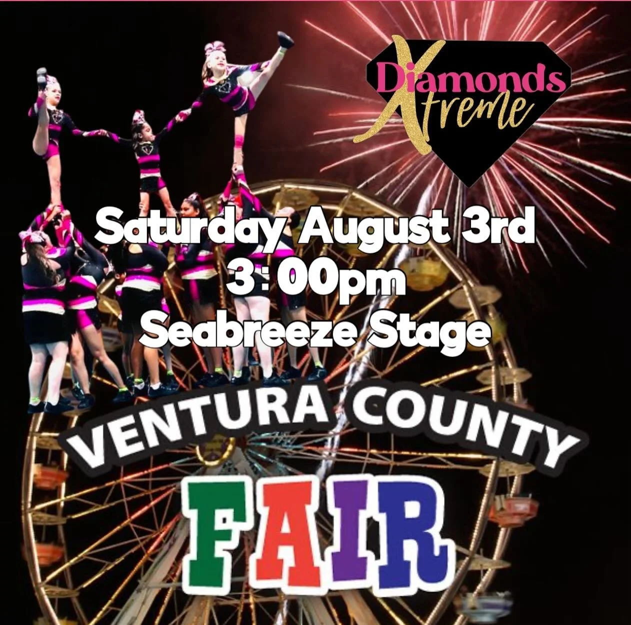 Catch Diamonds Xtreme at the @venturacountyfairofficial this Saturday Aug 3rd @3pm!