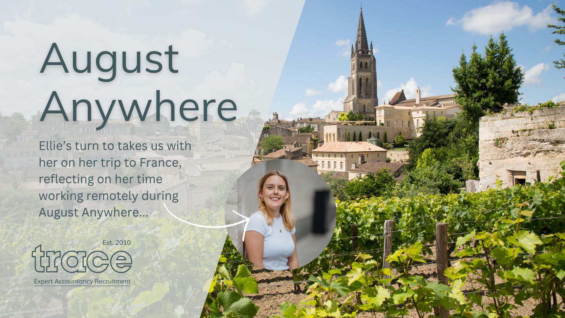 Ellie working in france for london's leading accuntancy recruitment agency
