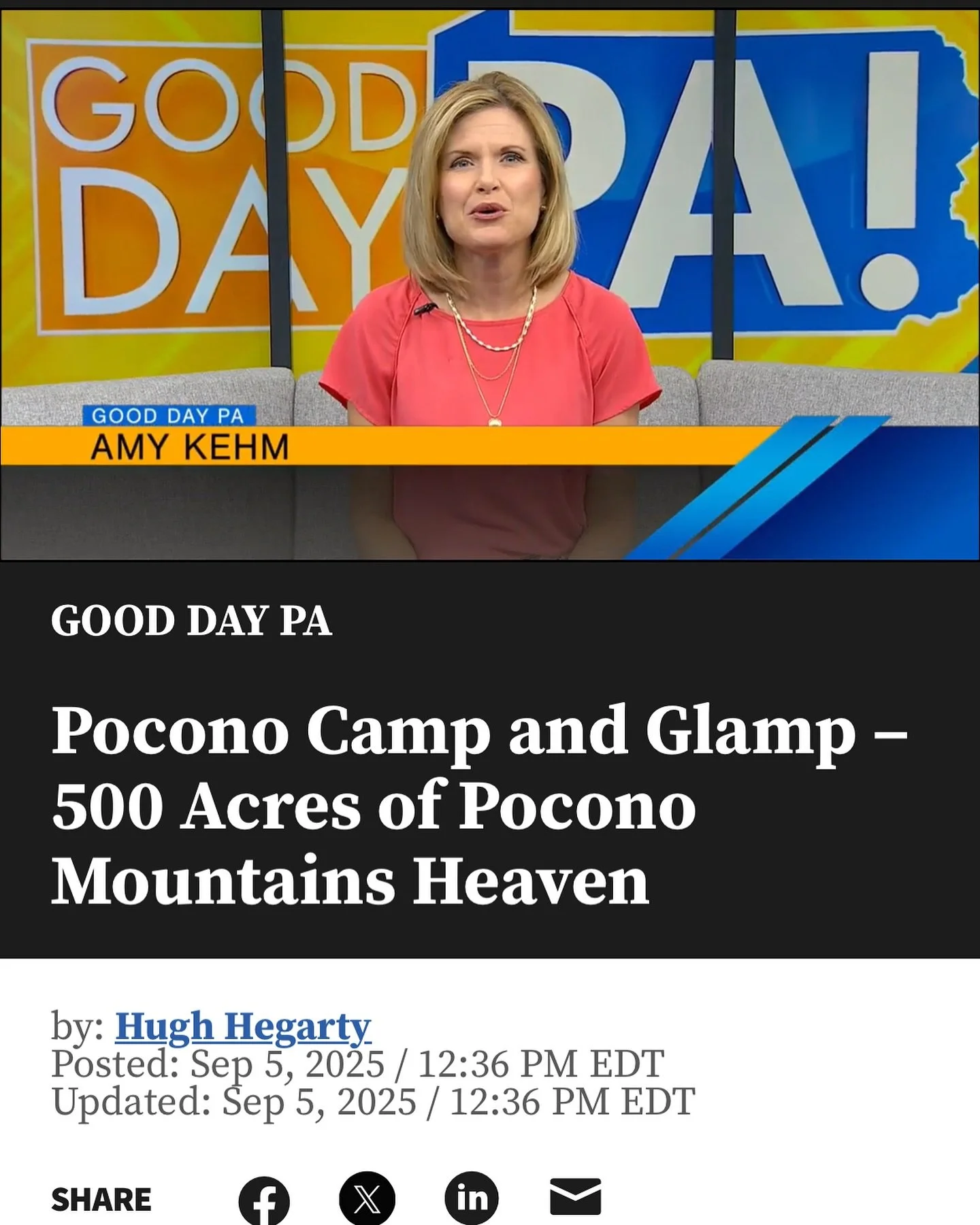 Thank you for sharing our segment, @gooddaypaonabc27 ☀️

We're looking forward to seeing some new faces at our campgrounds this season! 🍁The Fall foliage in Jim Thorpe is not to be missed. 

#camping #glamping #cabins #horsebackriding #jimthorpe #fa