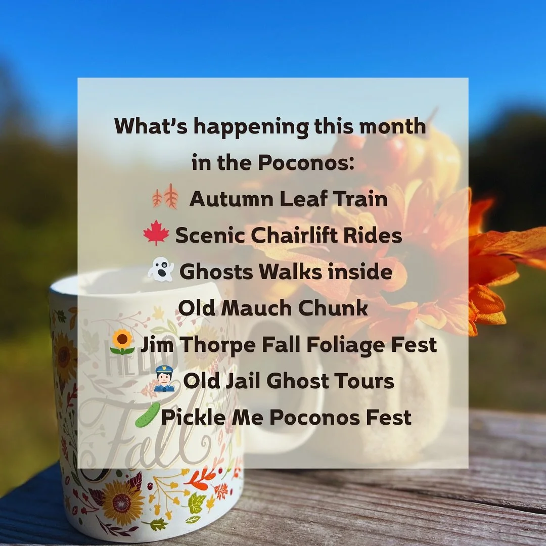 The Pocono Mountains practically puts on a month long party in October - there's something for everyone to enjoy! 

Head to poconomountains.com/events for the full calendar of dates, details, and must-do's. 

We have limited cabins still available fo
