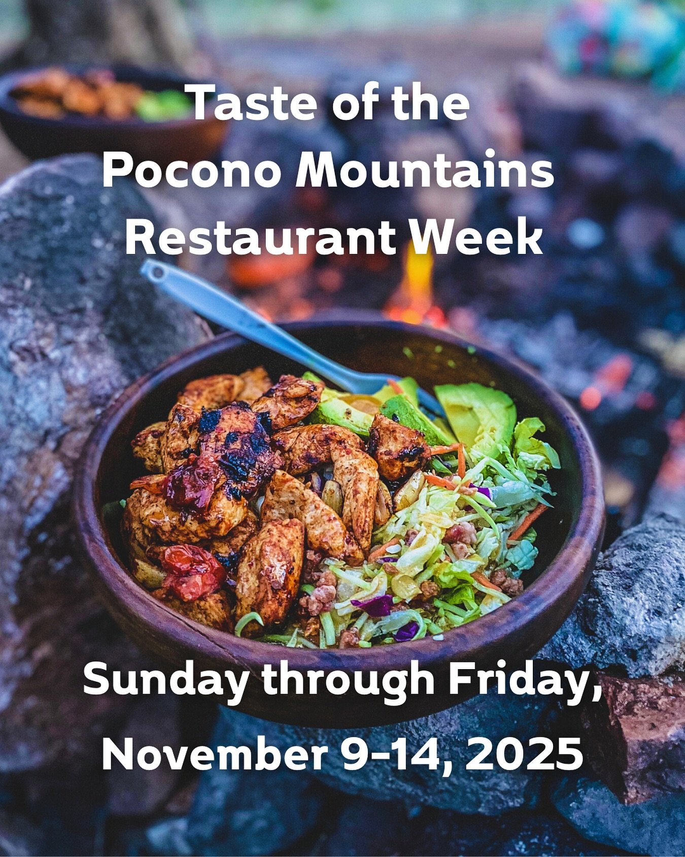Taste of the Pocono Mountains Restaurant Week starts this Sunday, November 9th! 🥘
We'll be sharing some fun, camping-friendly Thanksgiving ideas next week, but until then...

Enjoy a bite to eat at one of our participating neighbor establishments, e