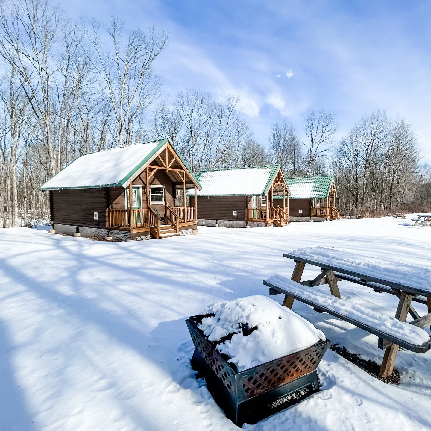 Welp, Phil says we have another 6 weeks of winter ahead 😵&zwj;💫❄️. Find some joy in all this cold by hunkering down in a cozy cabin with a good book, hot coffee, and friends who bring the warmth of laughter and sweet memory making! 

#glamping #win
