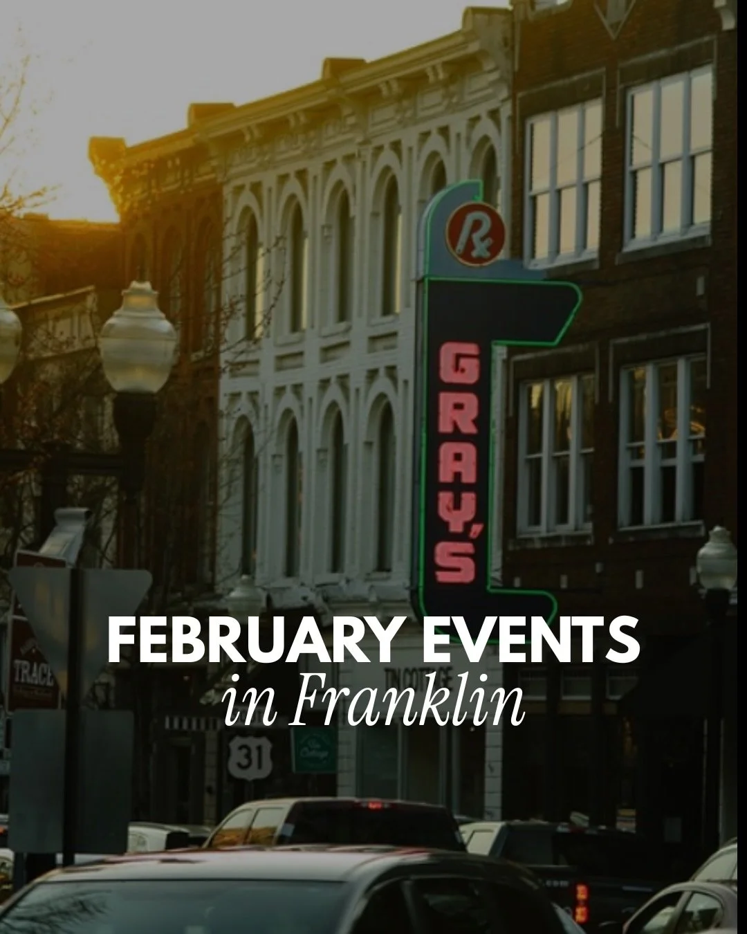 Swipe for your February cheat sheet of events happening in 📍 Franklin, TN.

Hopefully the snow is behind us 🤞🏼 and we can enjoy all the happenings this month and months to come! We are getting so much closer to my favorite time of the year, spring