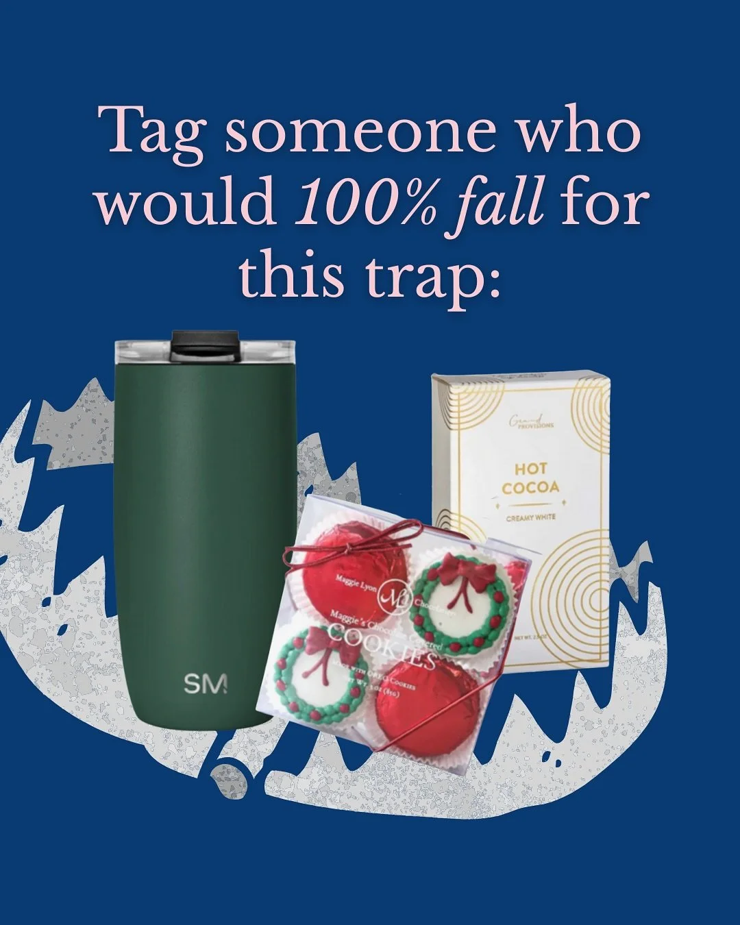 Be honest&hellip;which one would trap your clients first? 👀

🎁 The tumbler + candle combo?
🎁 The cozy mug + notebook situation?
🎁 Or maybe the snacks and sweets that no one can resist? 

(It&rsquo;s me. I&rsquo;m &ldquo;no one.&rdquo;) 

These ar