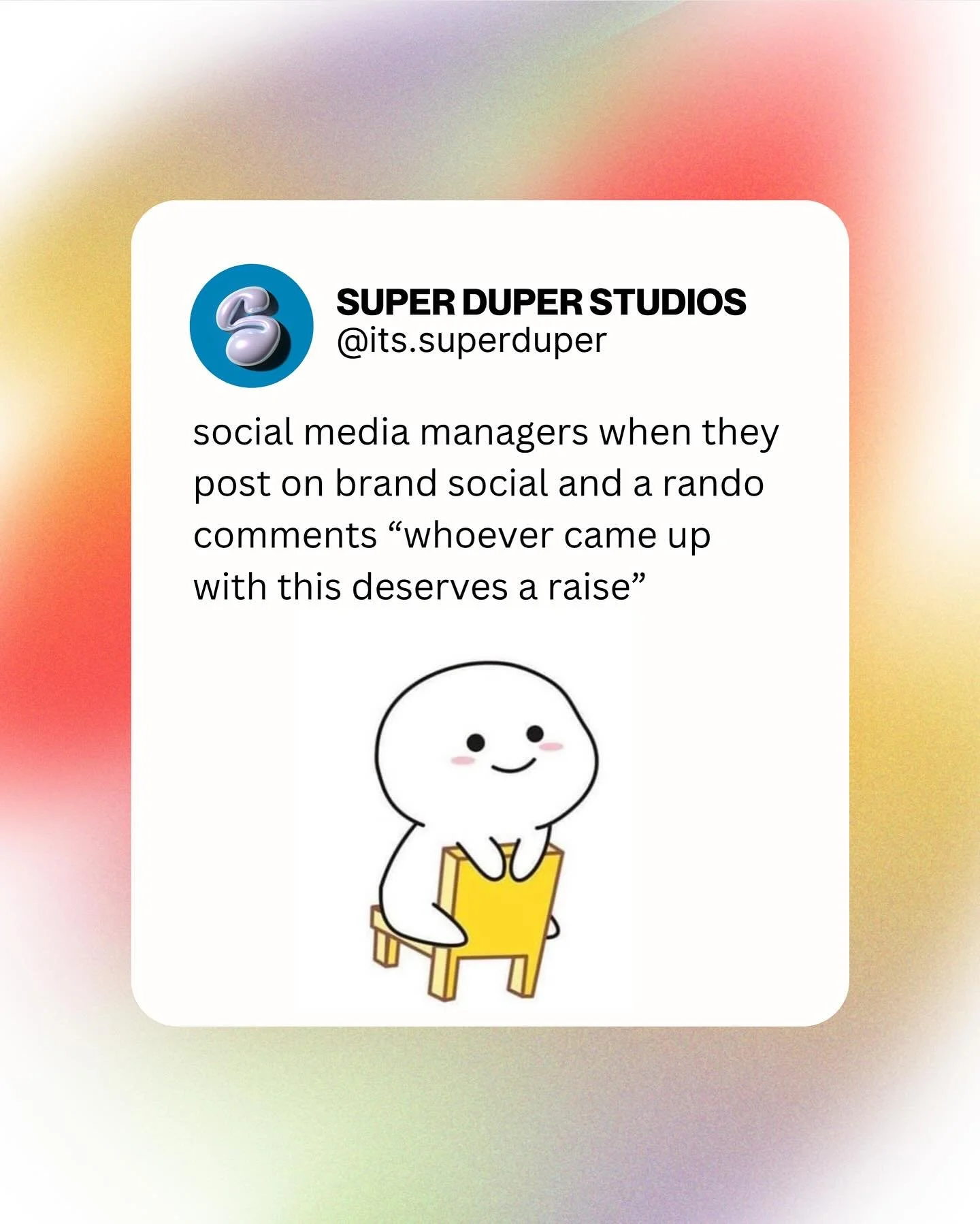 finally some recognition!!!
.
.
.
.
.
keywords: social media marketing, social media memes, social media manager, working in social media, marketing manager, instagram tips, tiktok tips