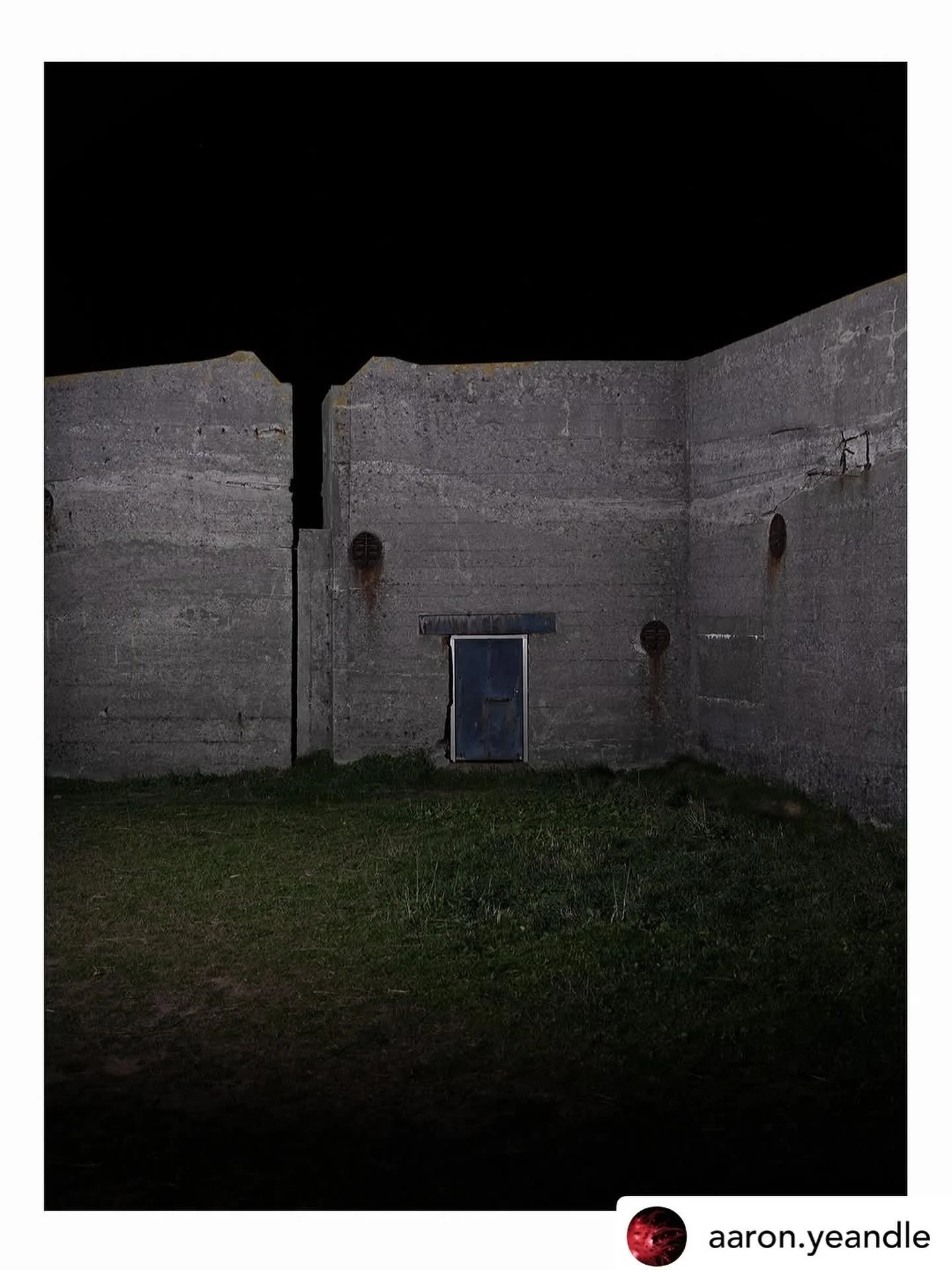 Aaron Yeandle&rsquo;s wonderful night photographs of Fort Hommet taken last evening.  We are working towards a joint exhibition next Easter. #festungguernsey #absenceandpresence #contemporarylandscapeartist
