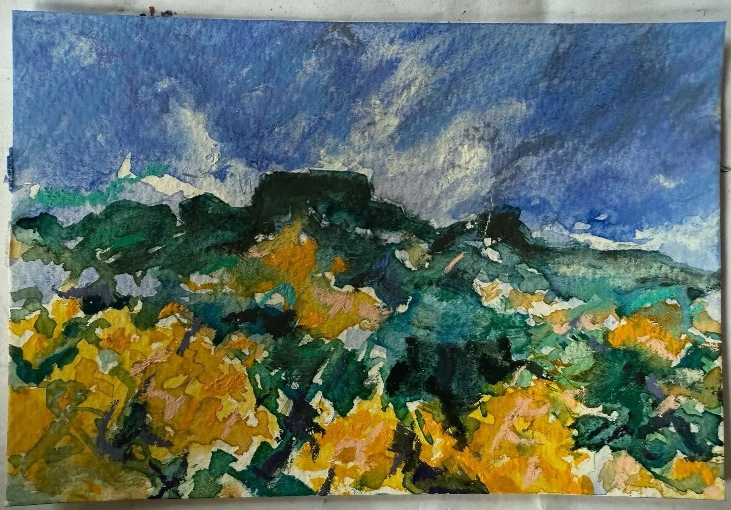 Not sure which two to put in to our forthcoming @collective.split postcard exhibition in Highgate. Any preferences? 1. Gorse Flowers and Fortress, L&rsquo;Ancresse Common; 2. Night Pastures, St Peters; 3. Derelict Cottage, Church Lane.