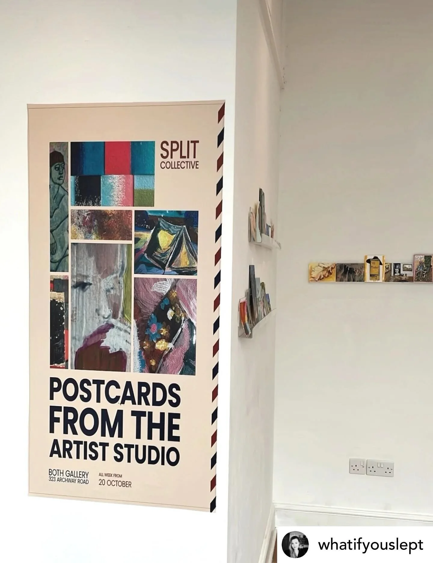 Get @reshare_app &bull; @whatifyouslept Massive thanks to everyone who came to our show &ldquo;Postcards from the Artist Studio&rdquo; at @bothgalleryldn in London featuring postcard-sized works by Turps artists.🙏🎉🥂🎨 The show, curated by Split&rs