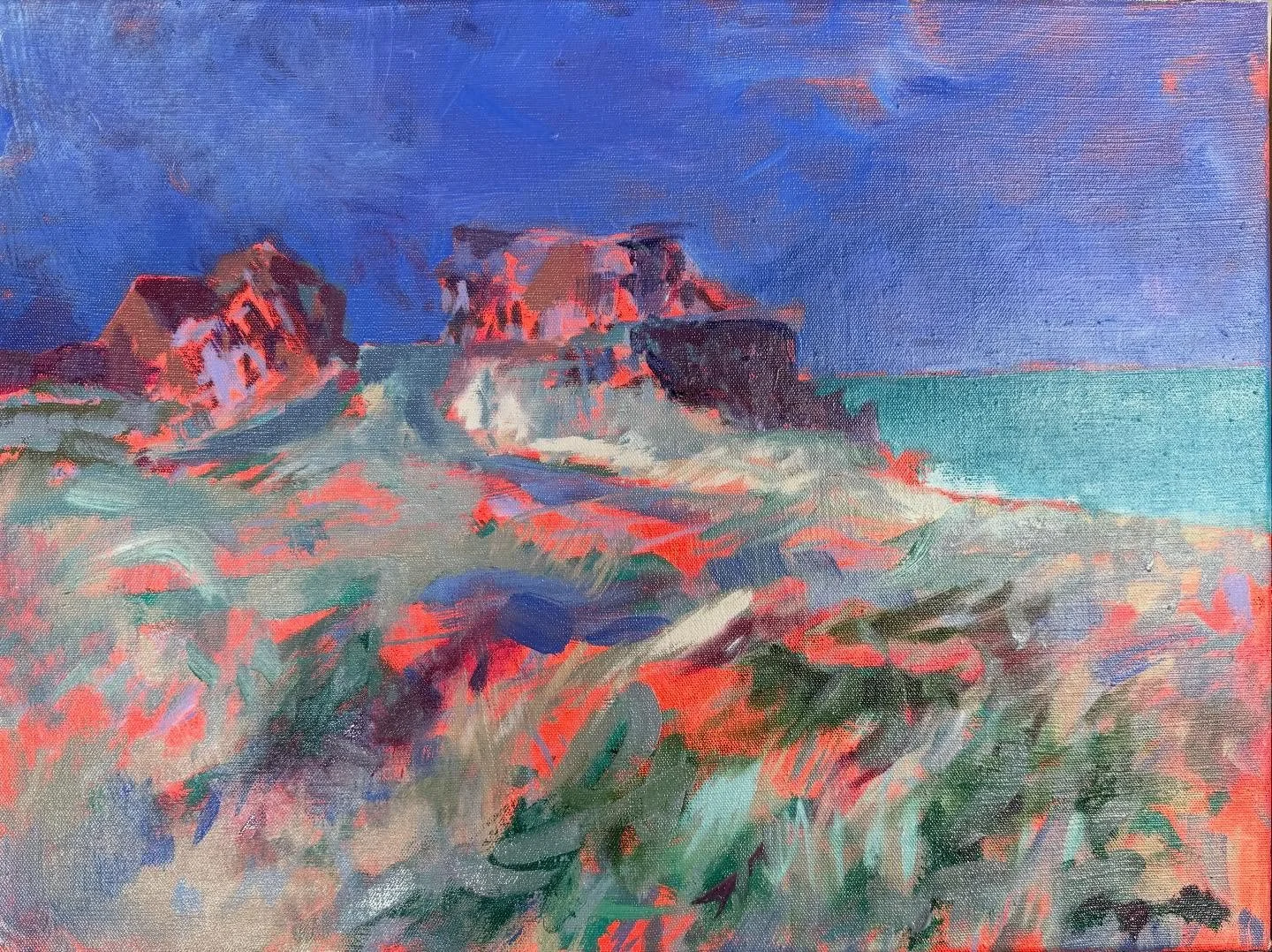 Glad to have left this alone for a couple of weeks. Its colour is developing layer by layer with plenty of drying time in between. I need to work with less haste more often.