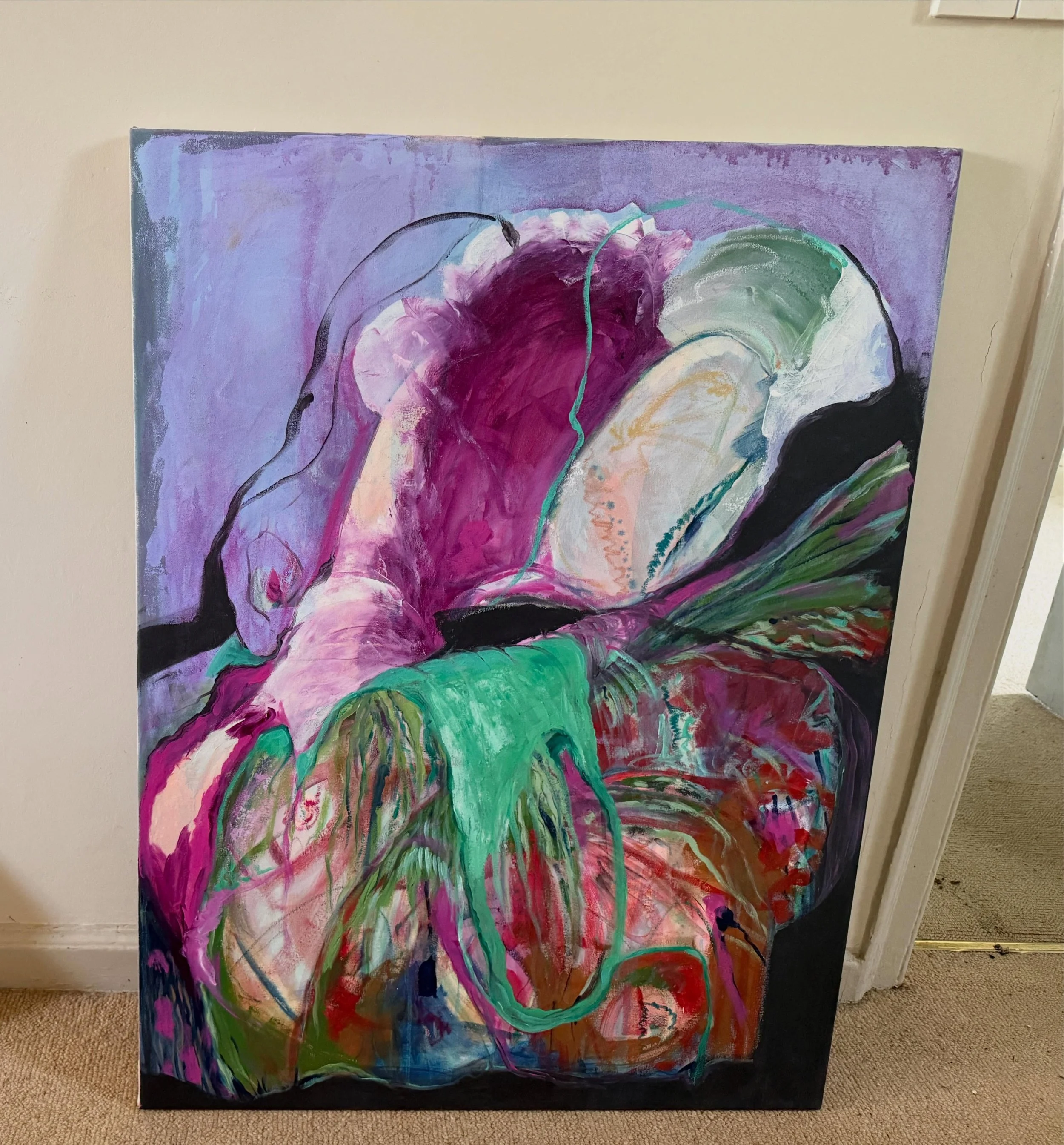 Some framing and selecting where to hang going on today for the Response exhibition. Lovely works by  1. @pollytomlinsonart and 2. @hesterlidewij