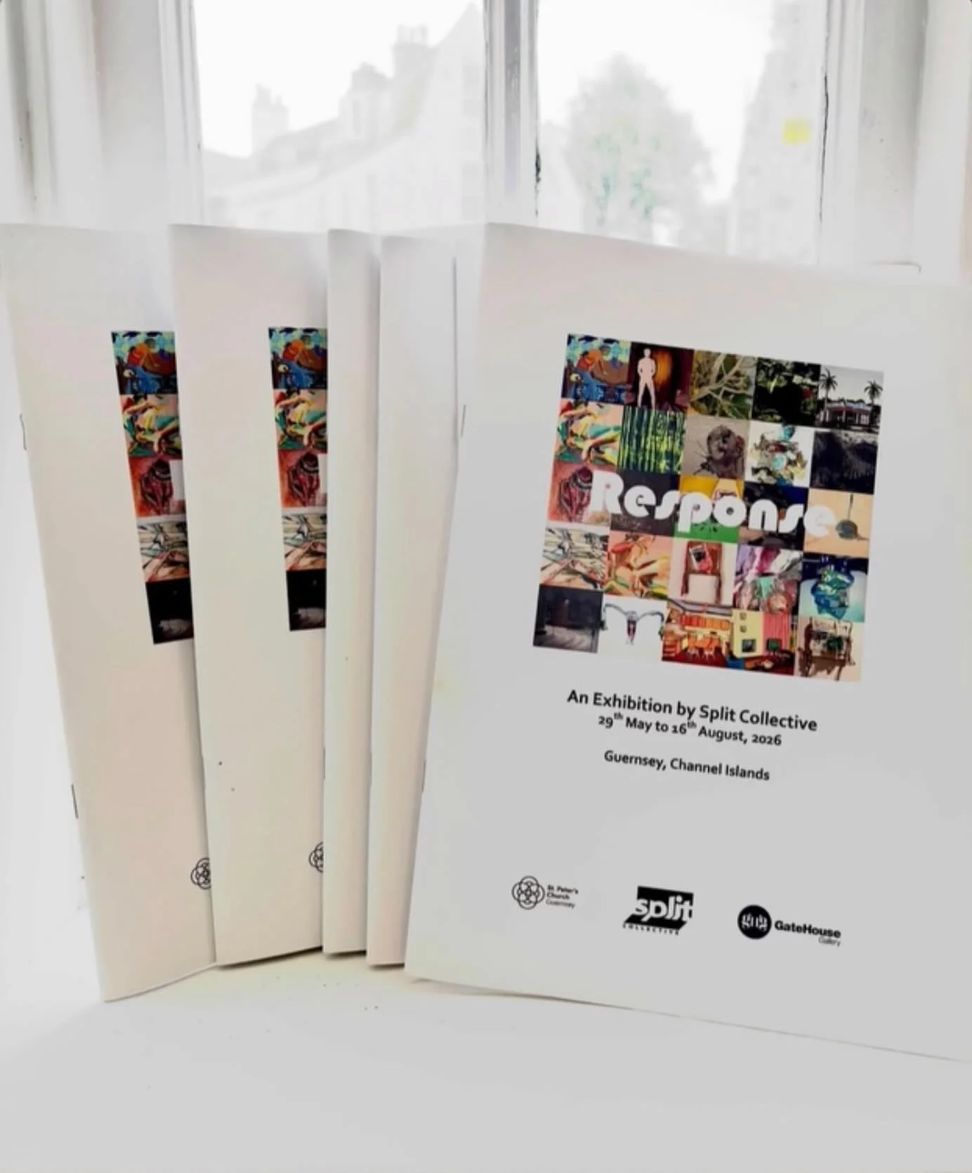 SO relieved that our catalogues for the Response Exhibition arrived yesterday. I was just on my way out the door with them and the heavens opened! Hopefully just brief interlude  to clear the thundery air, and the sign of a good night in St Peter Por
