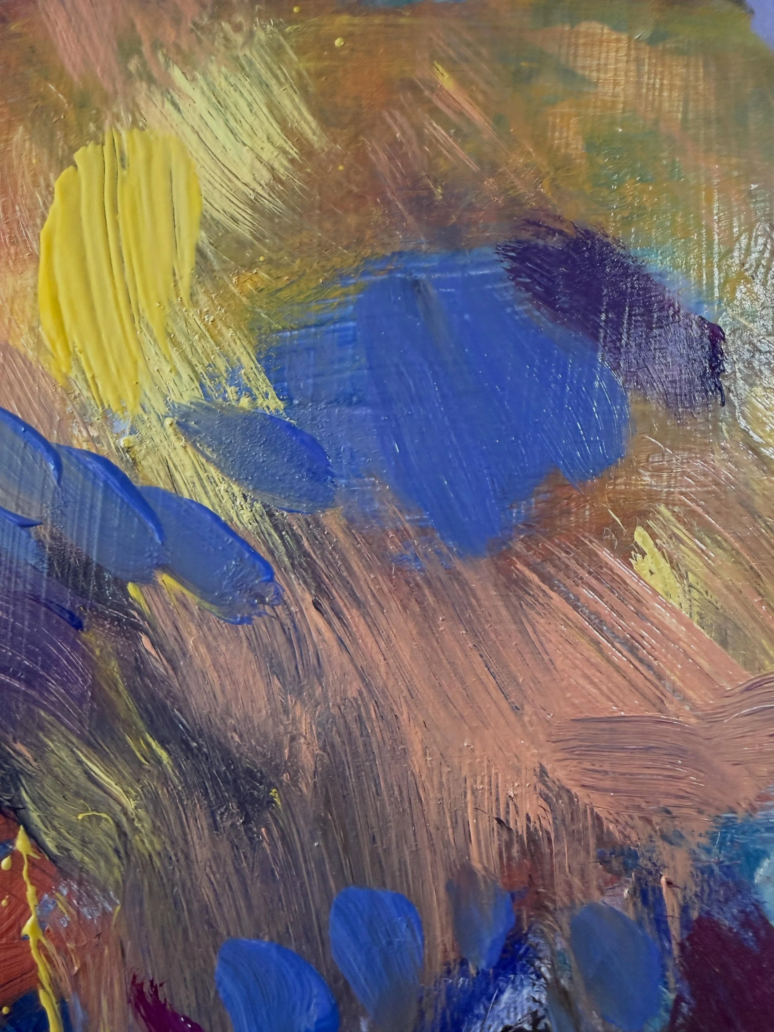 Really enjoying the act of painting in the studio this evening after a couple of weeks of no painting. I feel energised and excited by it!