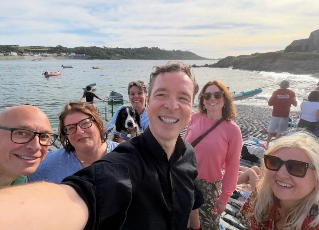 It was such a lovely weekend with some of the @collective.split members who visited for the opening of Response exhibition. Several of us stopped off for a high tide swim before dinner outside at the Rectory on the Saturday night. Pictured here with 