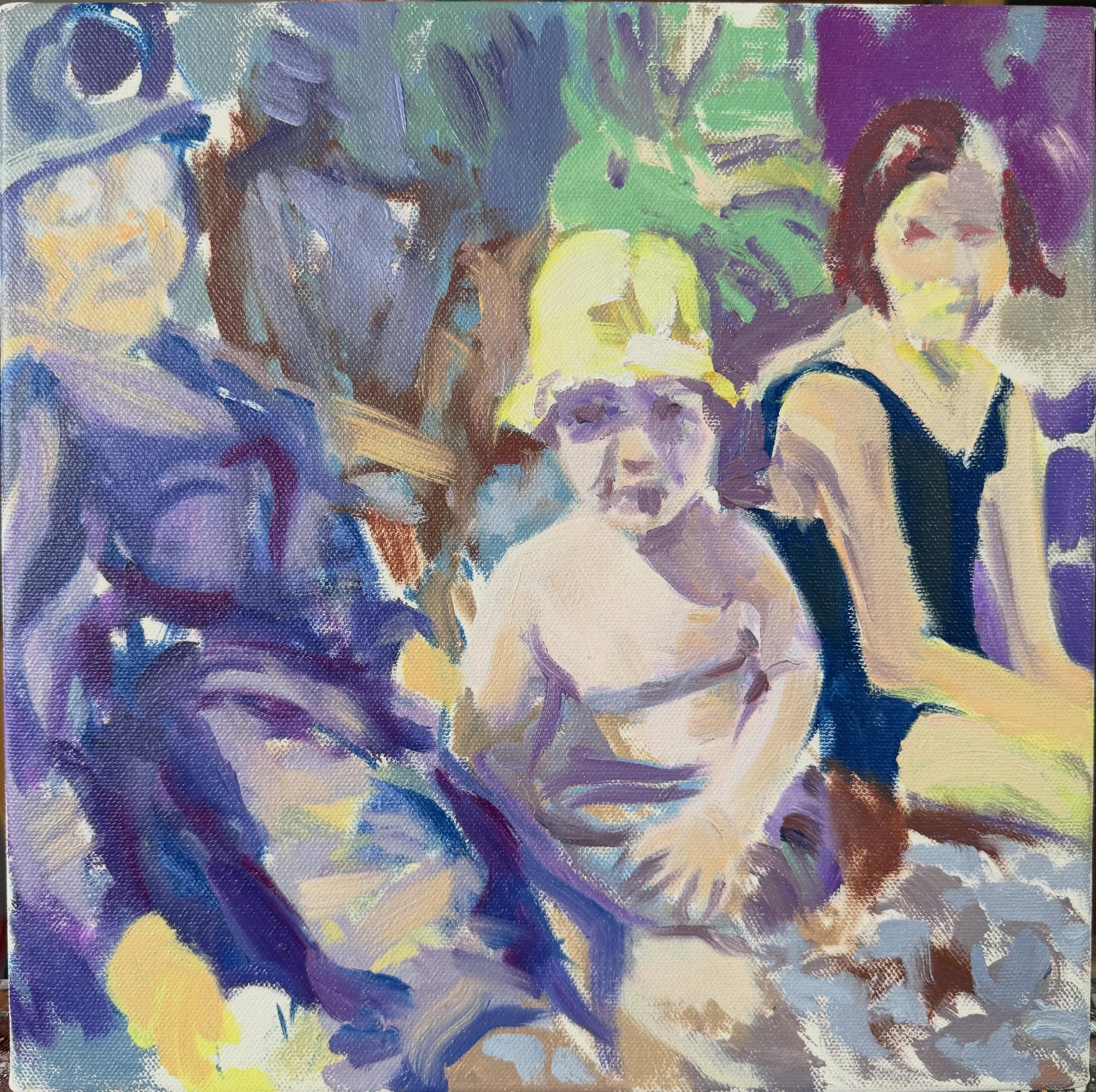 I&rsquo;ve no firm sense of where these little studies are going, but it&rsquo;s interesting using the flatness of old faded black and white photographic imagery as a starting point for paintings. The colour is very strange right now but seems to be 
