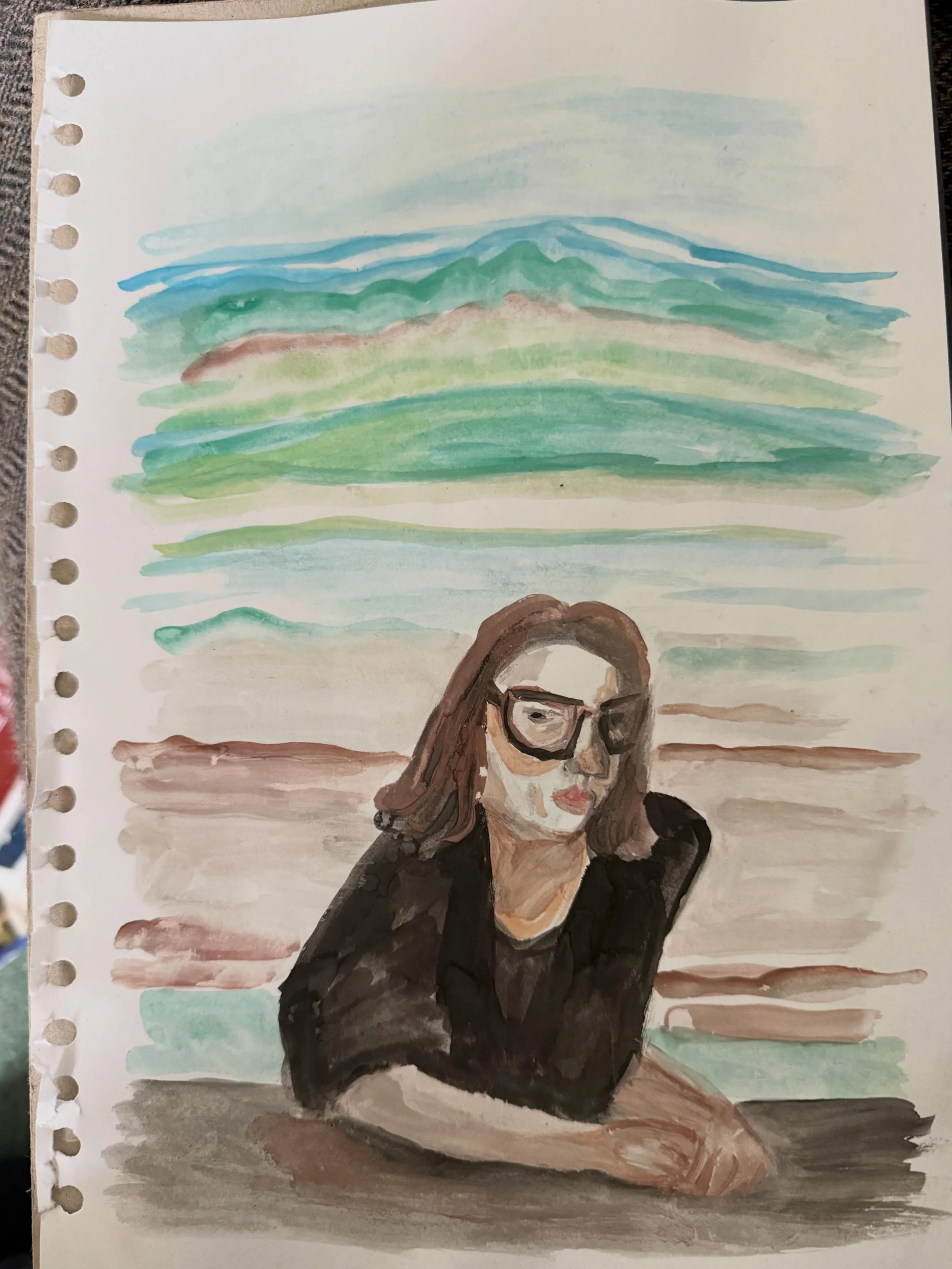 It&rsquo;s lovely when painter friends leave unexpected gifts behind. I just love this watercolour portrait of me by @ms_giving_art that was made when @collective.split members visited Guernsey at the end of May. We had a wonderful weekend and the su