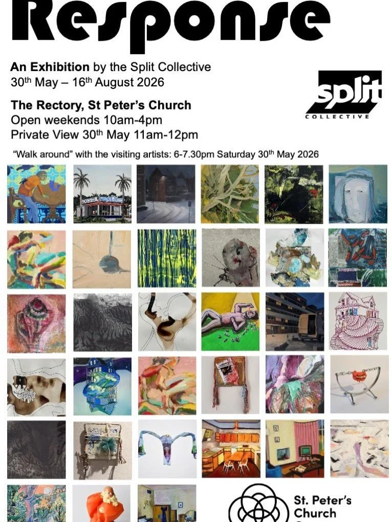 Response Exhibition continues at the Rectory St Pierre du Bois until 16th August (Saturdays and Sundays 10am-4pm or by appointment). Details of the Split Collective artists involved can be seen in the catalogue in my linktree.