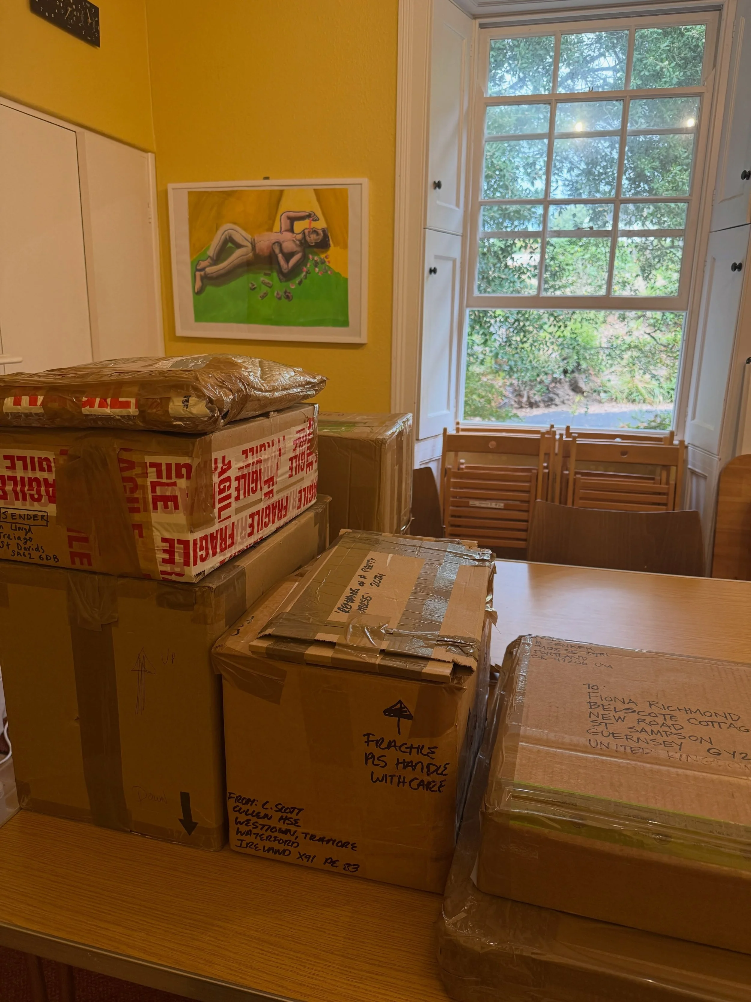 It&rsquo;s rather poignant to see all the lovely work from @collective.split gradually being packed up to send back. I was just saying to @cynthiaharrisonorr what a privilege it is to be handling these works and being able to see how they have been c