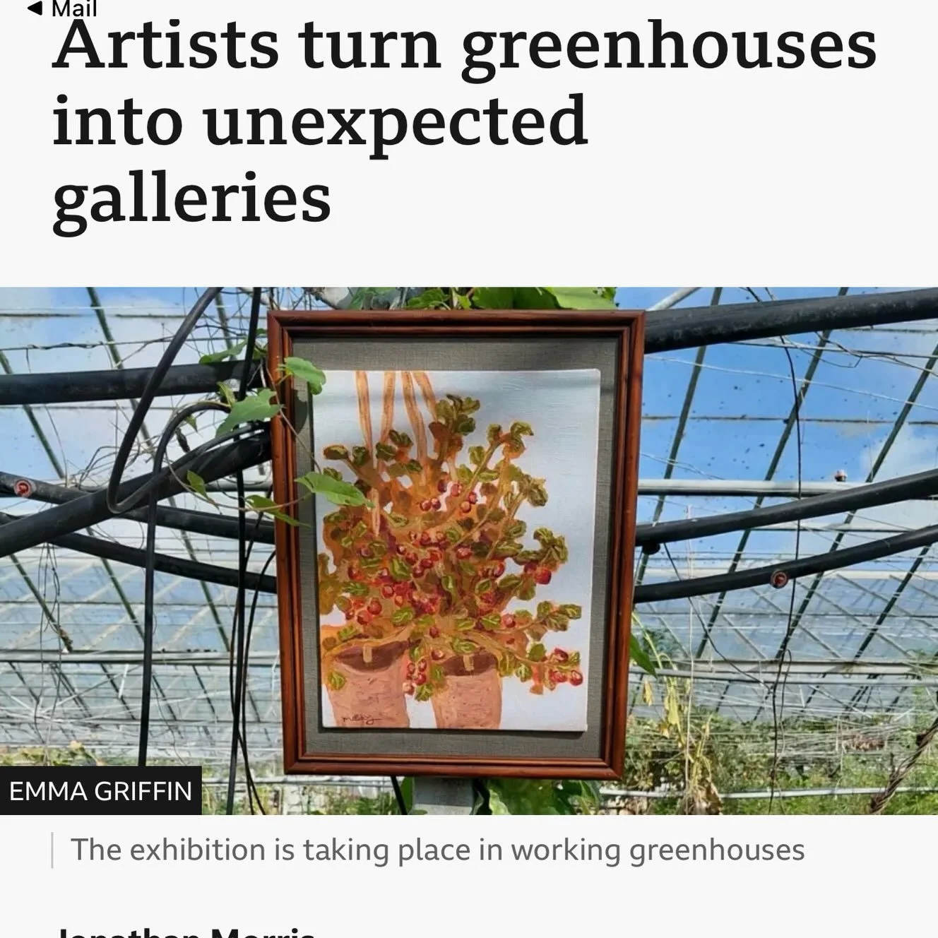 Great to see Emma and James&rsquo;s group exhibition with Guernsey Art Network on the BBC website today. It was lovely seeing the work in a different setting at Cornucopia this weekend!