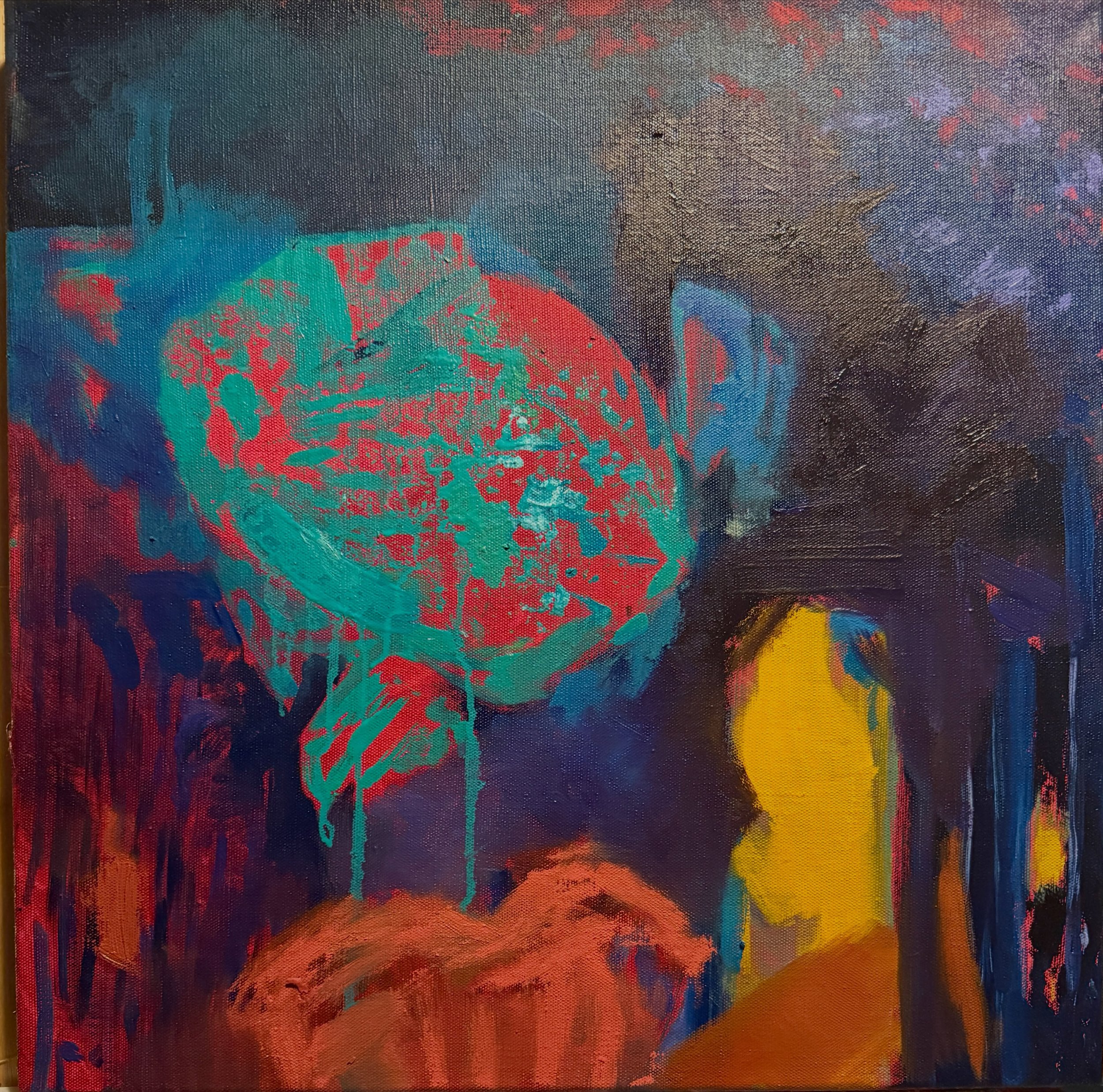 I don&rsquo;t generally take photos of work at night but somehow this nocturne seems to pull together in the darkness. Not finished, but it&rsquo;s interesting to be working from memory for a change.