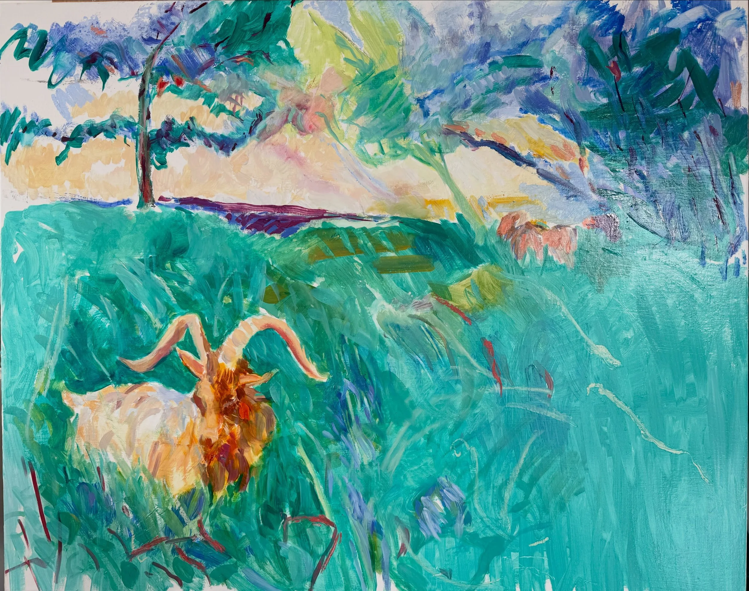 Golden Guernseys in the water meadows, St Pierre du Bois