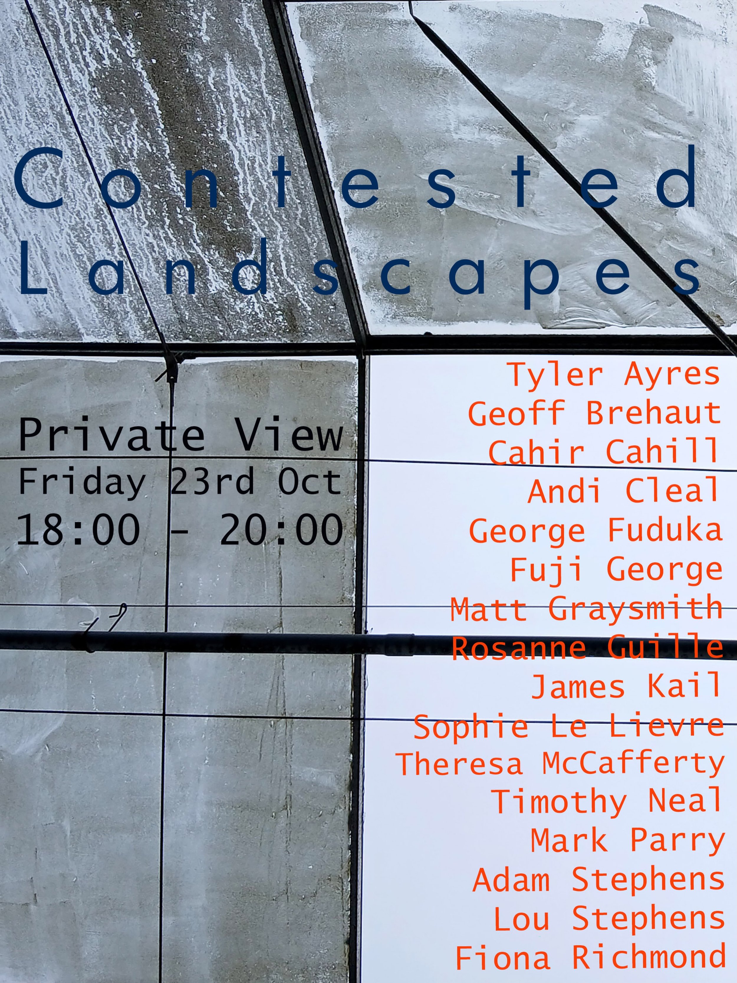Do put the date in your diaries for the opening of Contested Landscapes. It includes a very diverse and interesting group of artists, painters, photographers and makers.
