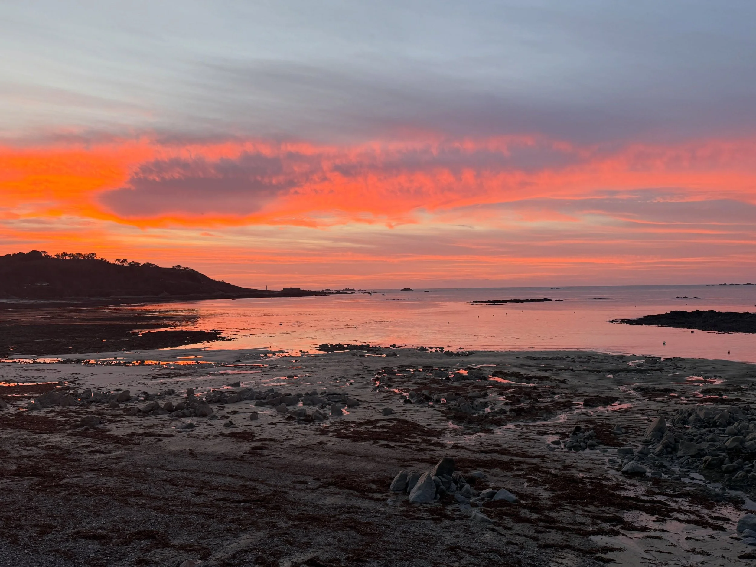 Beautiful sunset tonight at Rocquaine.