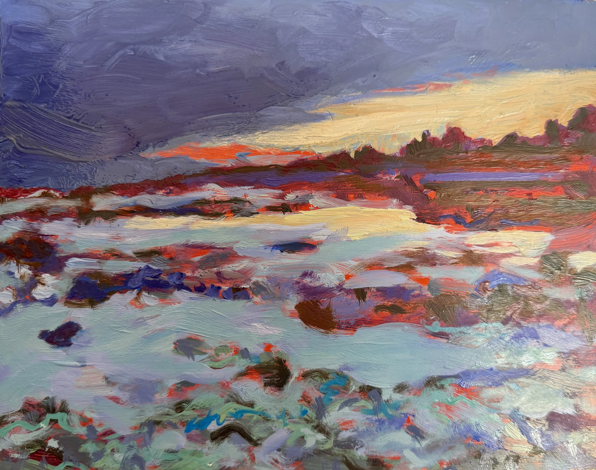 The Causeway, 2026, oil on copper, 20.5cn x 25.5cm unframed