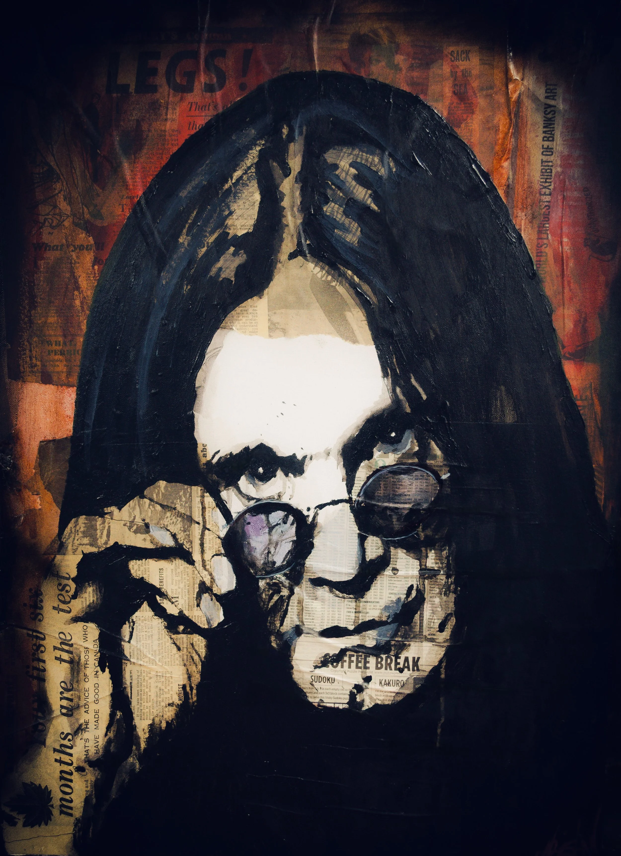 A pop art image of Ozzy Osbourne painted by contemporary artist Christian Lie