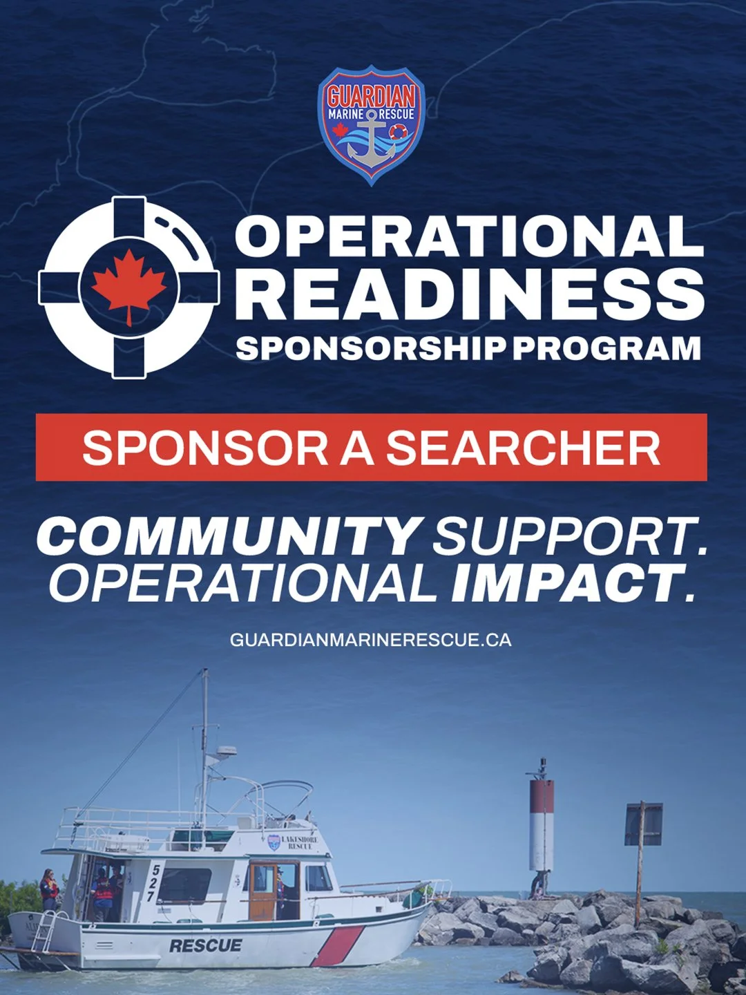 Guardian Marine Rescue Sponsor a Searcher Operational Readiness Sponsorship Program graphic