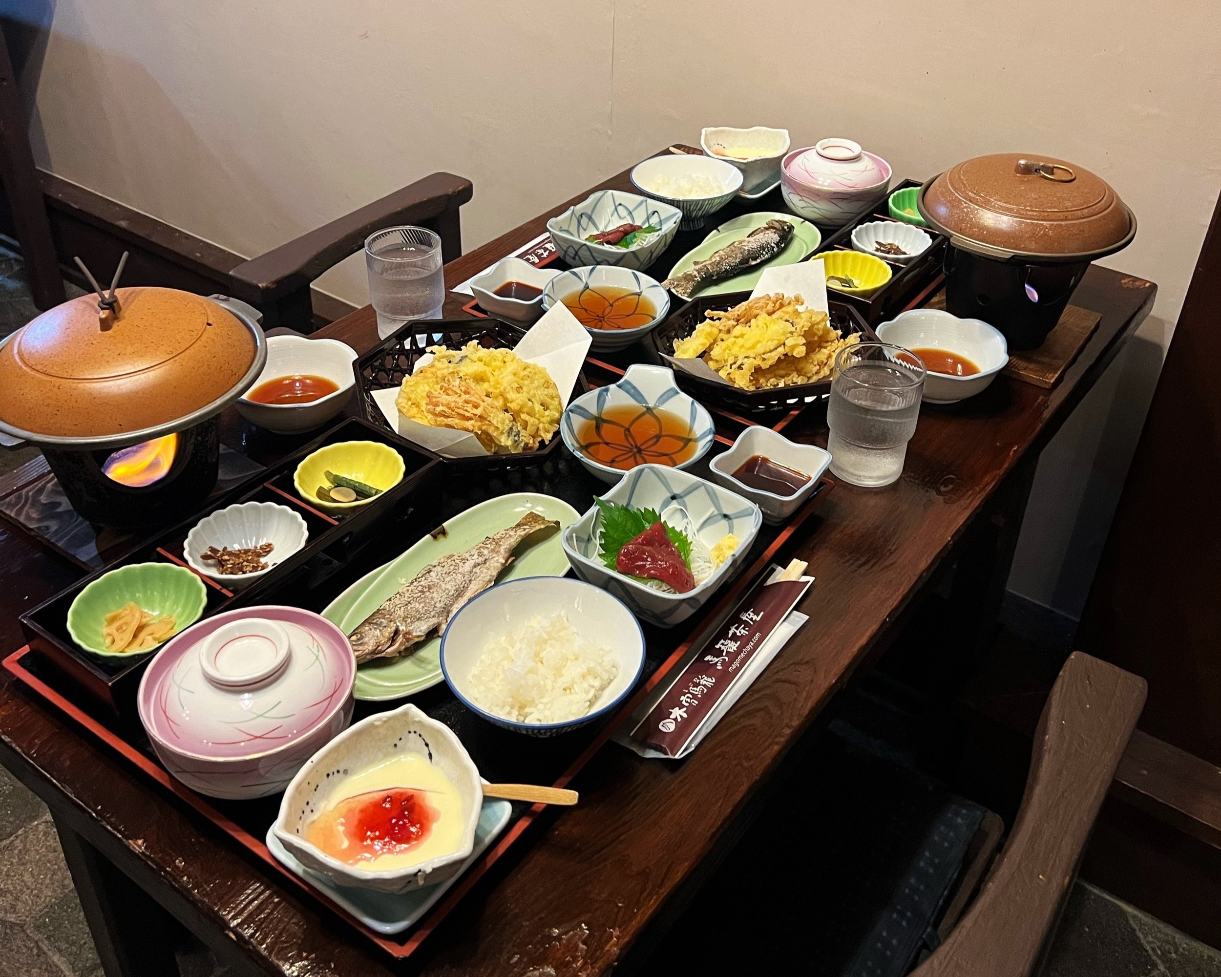Delicious local japanese dinner at Magome Chaya