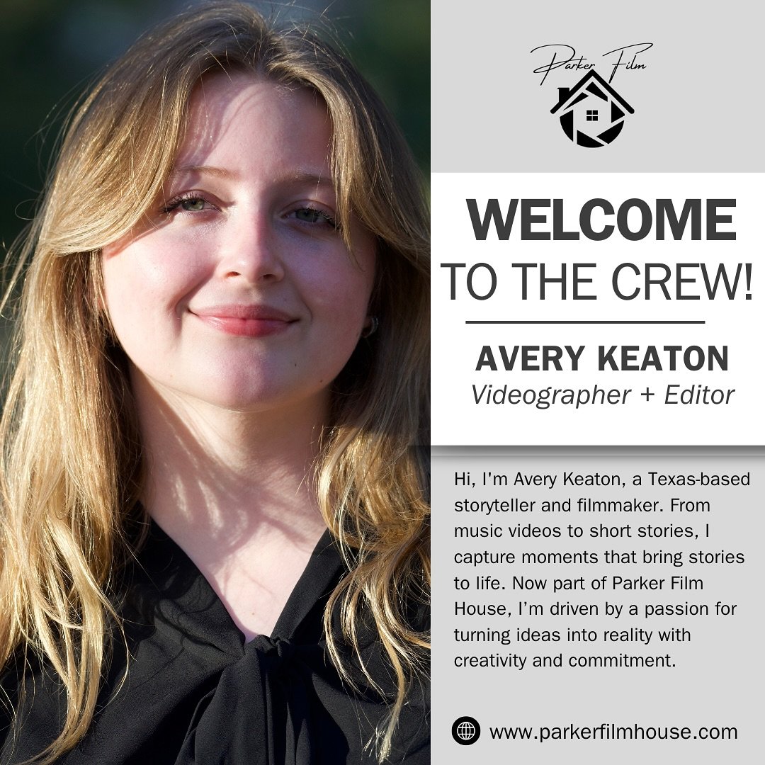 📣 Welcome to the Team! 🎬

We&rsquo;re thrilled to welcome Avery Keaton (@aok_films03) to Parker Film House! Avery brings incredible talent and fresh creativity to the team, and we can&rsquo;t wait to see the amazing work we&rsquo;ll create together