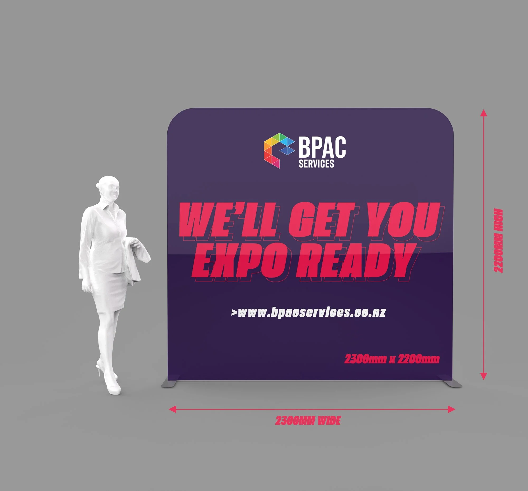 Custom tension fabric wall for NZ exhibition and trade show – BPAC Services