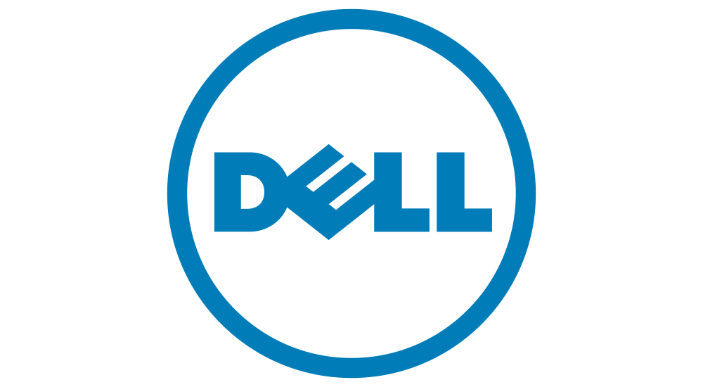 Dell logo with blue circle outline