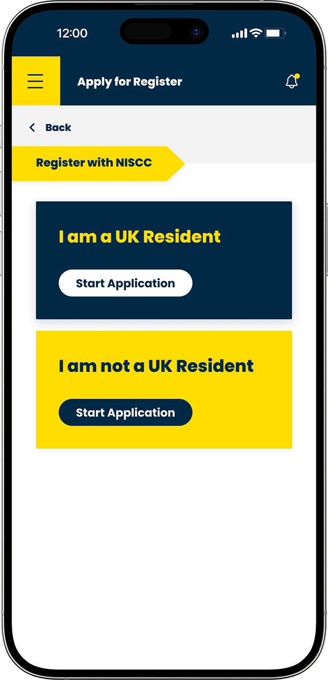 Northern Ireland Social Care Council app view apply for resgistration