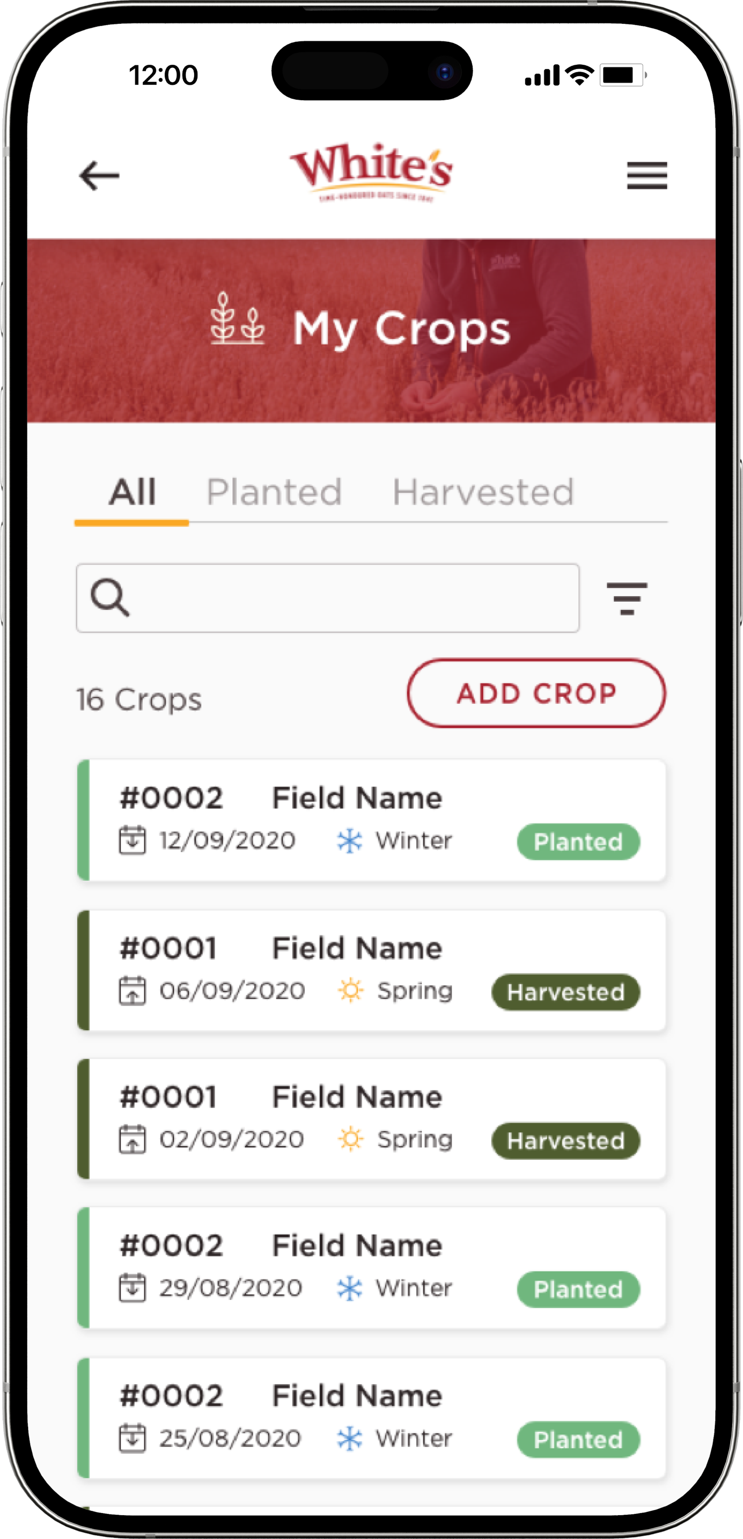 white's oats mobile app my crops