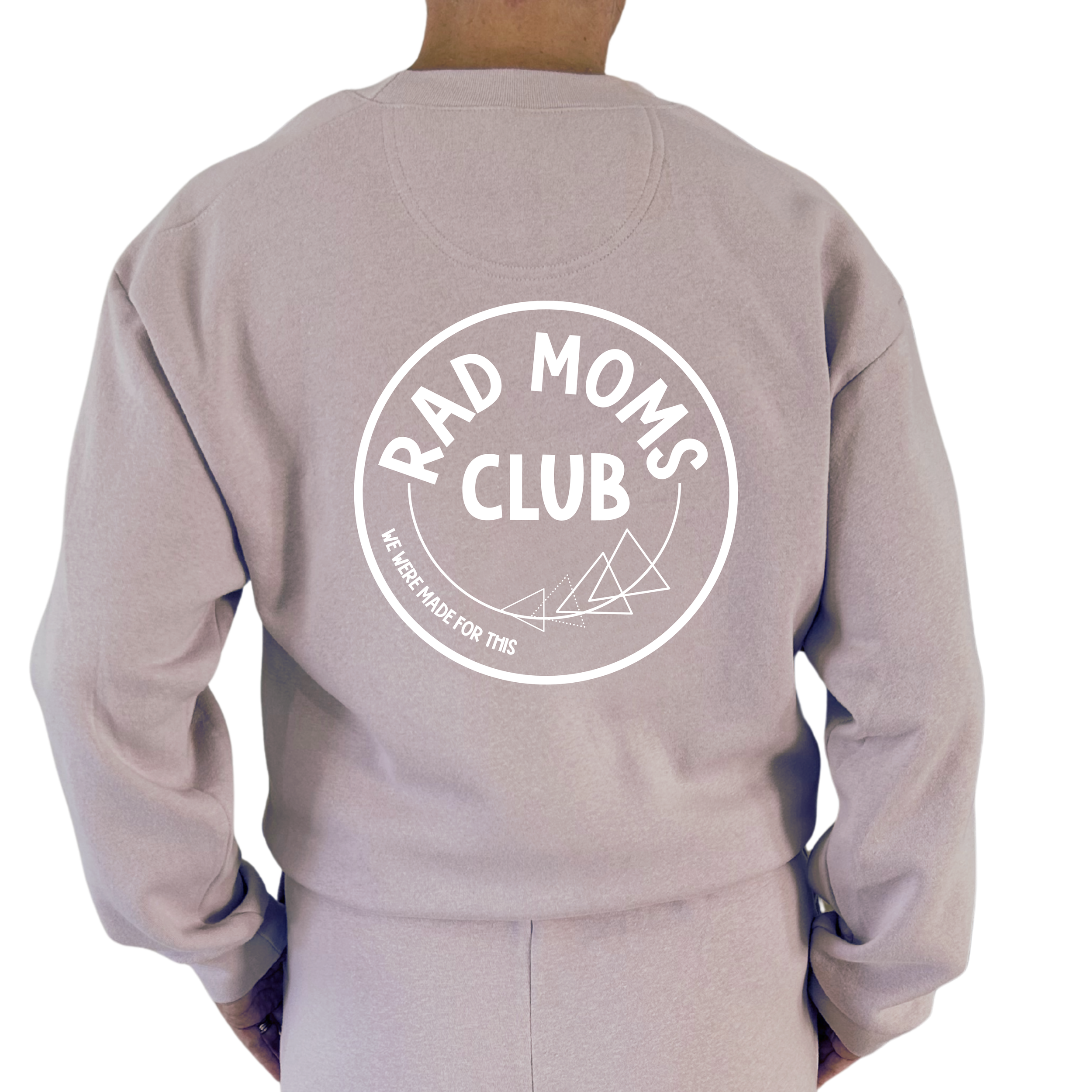 RMC Circle with Triangle Crewneck Sweatshirt Blush - Back.png