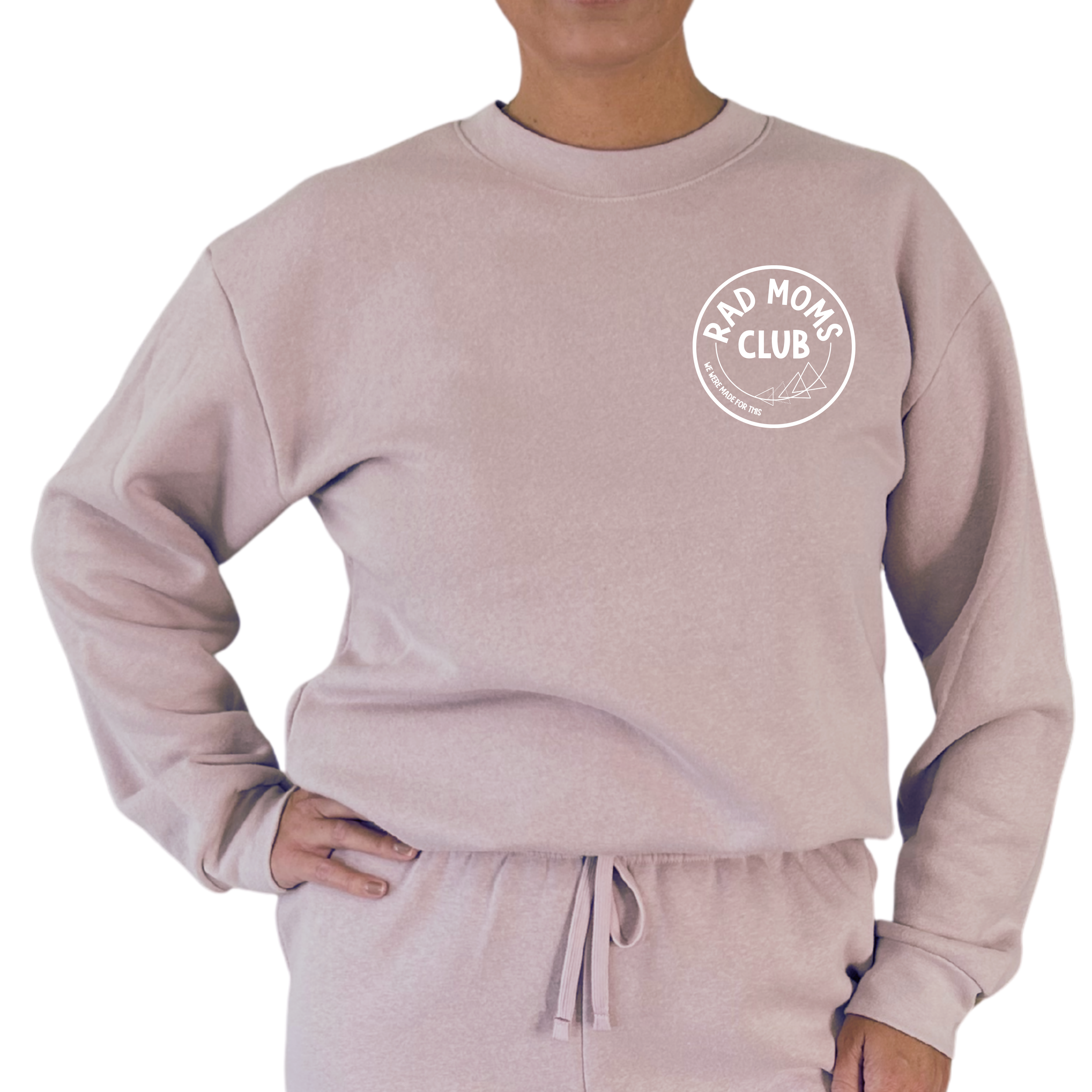 RMC Circle with Triangle Crewneck Sweatshirt Blush - Front.png