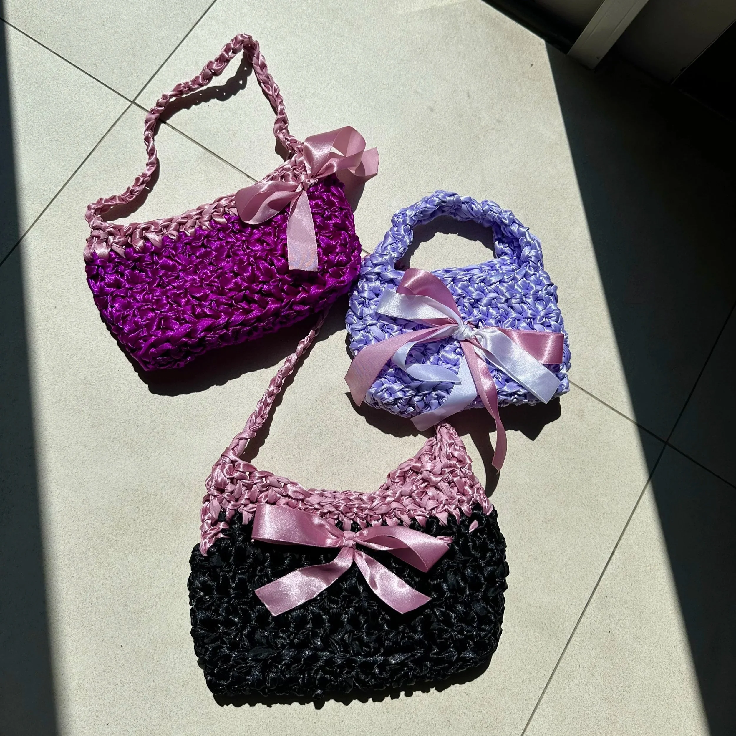 Satin Crochet Bags