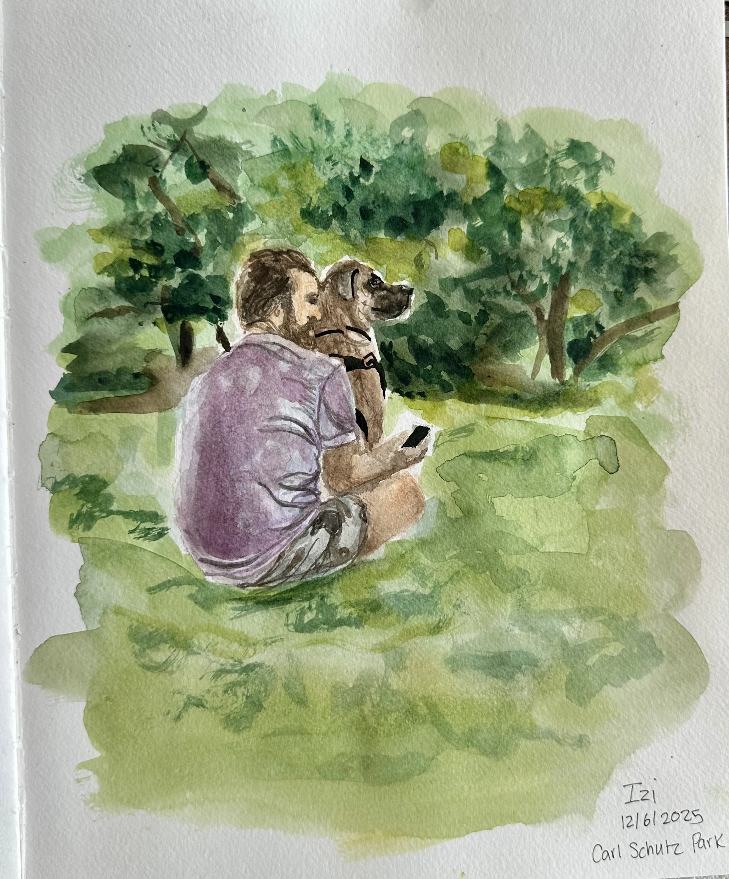 30 mins @ Carl Schutz: 8x11 Watercolour on Paper