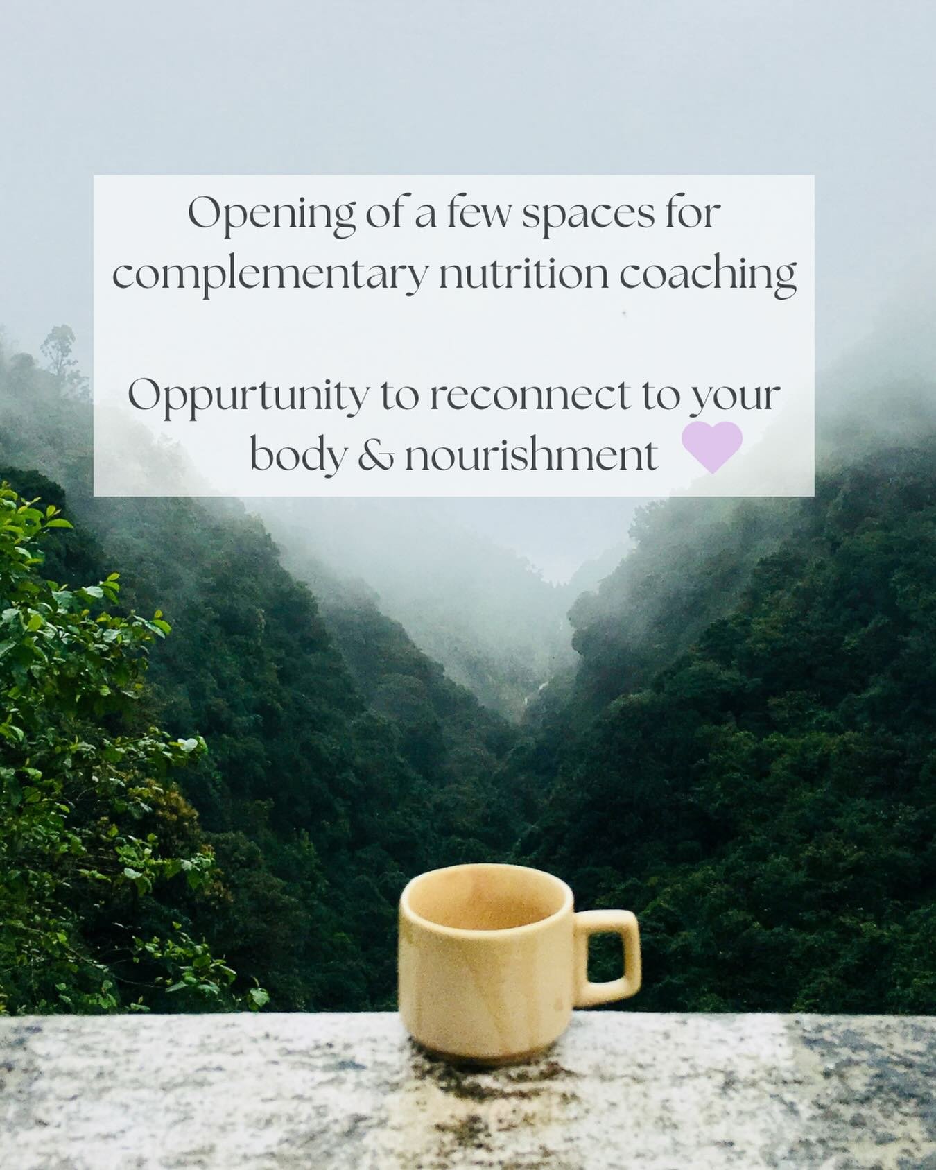 I&rsquo;m opening a small number of spaces for those who are ready to deepen their relationship with nourishment &mdash; in a way that feels gentle, intuitive, and supportive 🌿

As part of completing my nutrition coaching hours, I&rsquo;m offering a