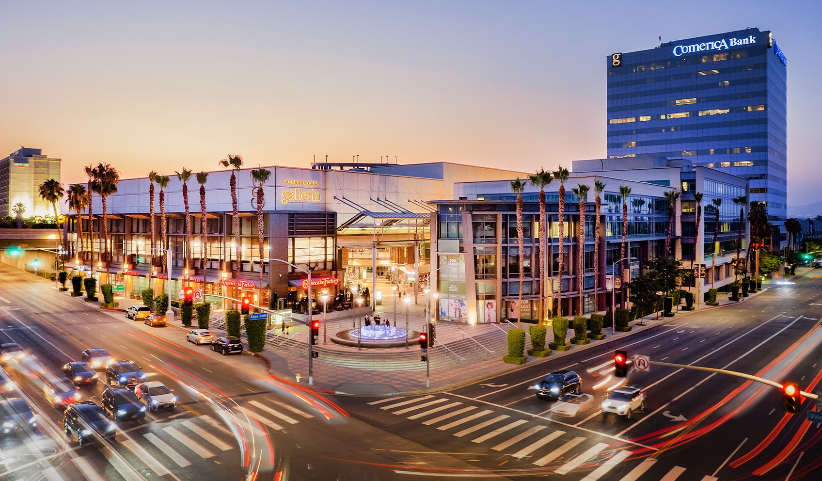 Ventura Boulevard and the Sherman Oaks Galleria in Sherman Oaks, California