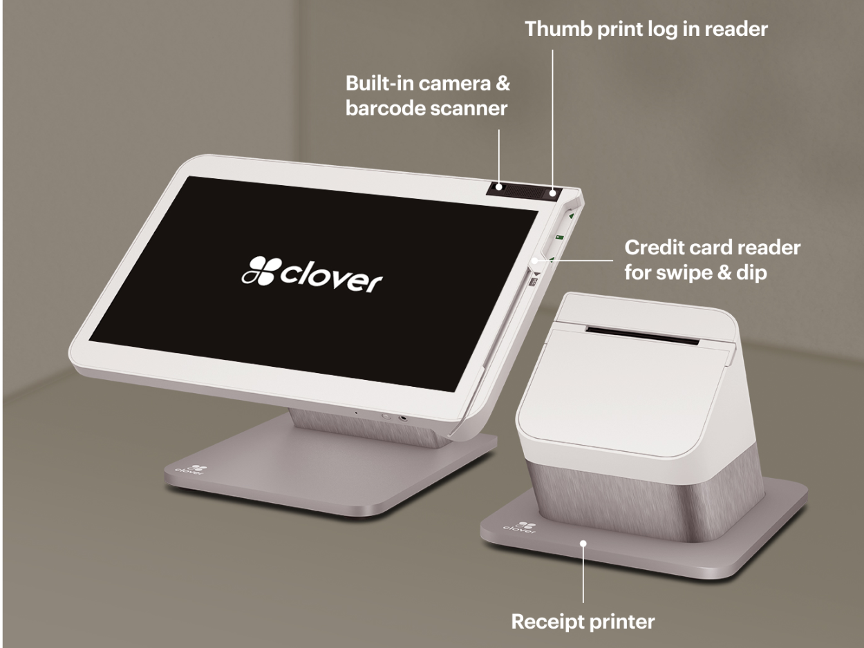Clover Station Solo POS with labeled hardware features
