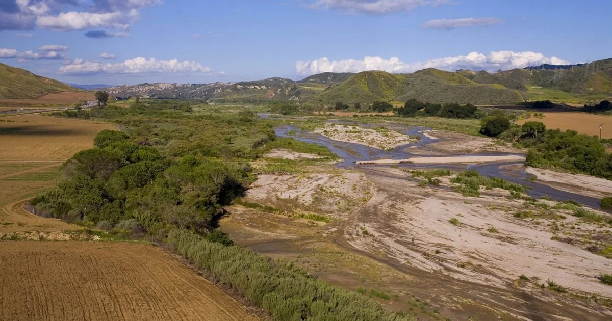 Golden hillsides above the Santa Clara River valley in Santa Clarita