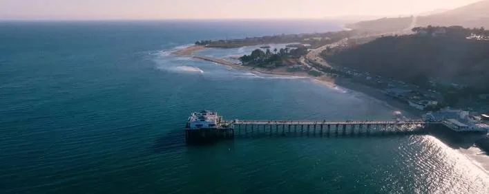 Pacific Coast Highway and Malibu Pier in Malibu, California