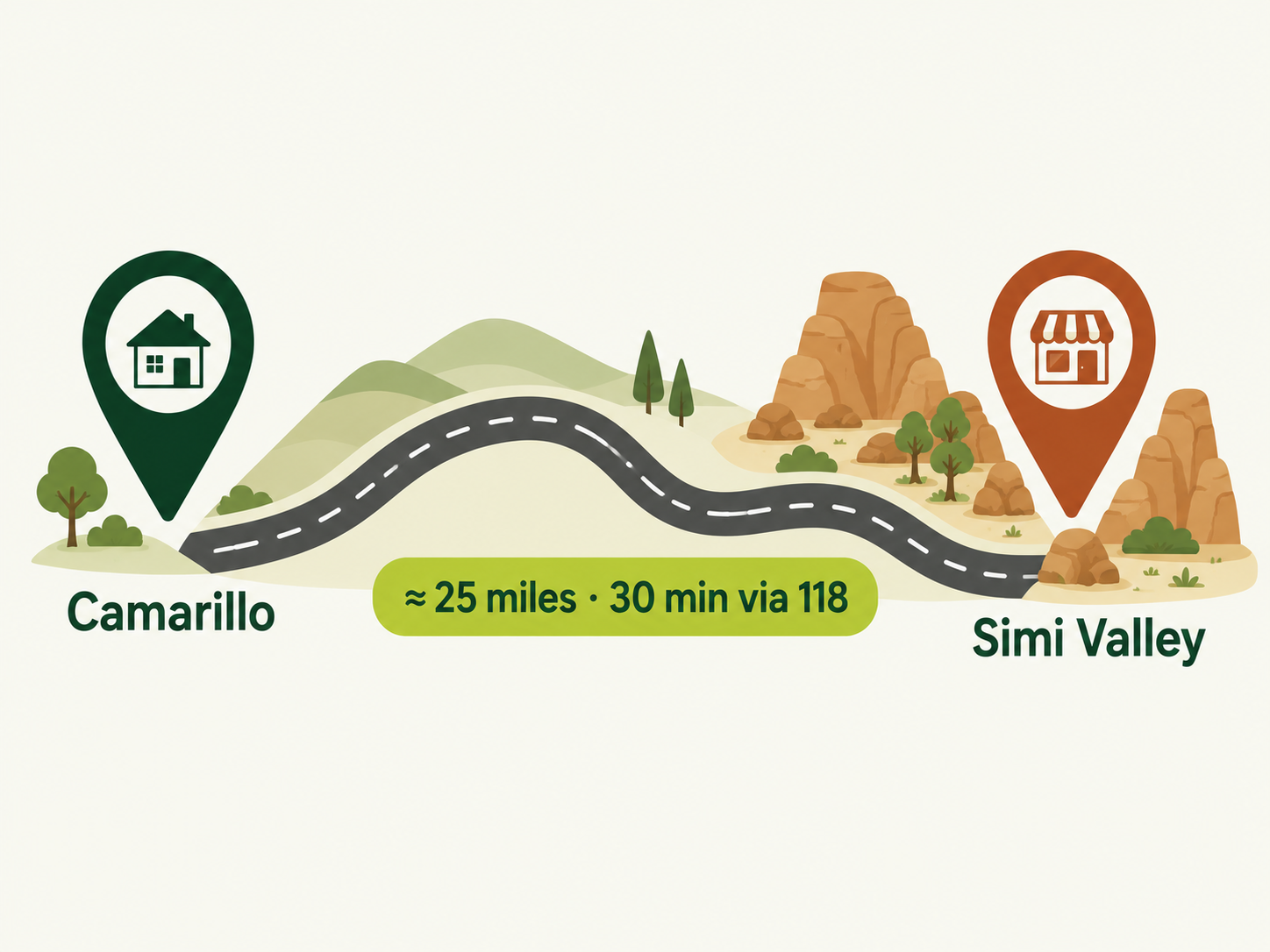 Map showing Limelight Payments in Camarillo, about 30 minutes from Simi Valley via Highway 118